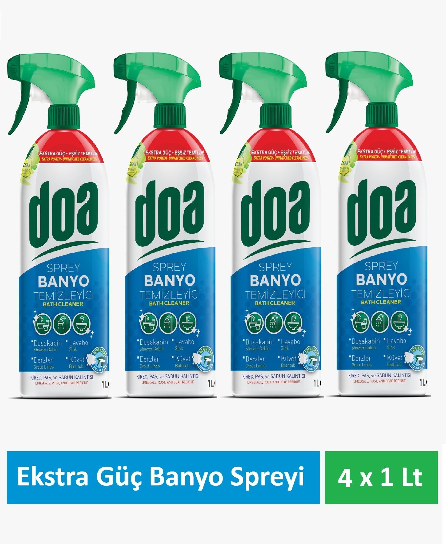 Doa Banyo Extra Güç Temizlik Spreyi 1 Lt x 4 Adet