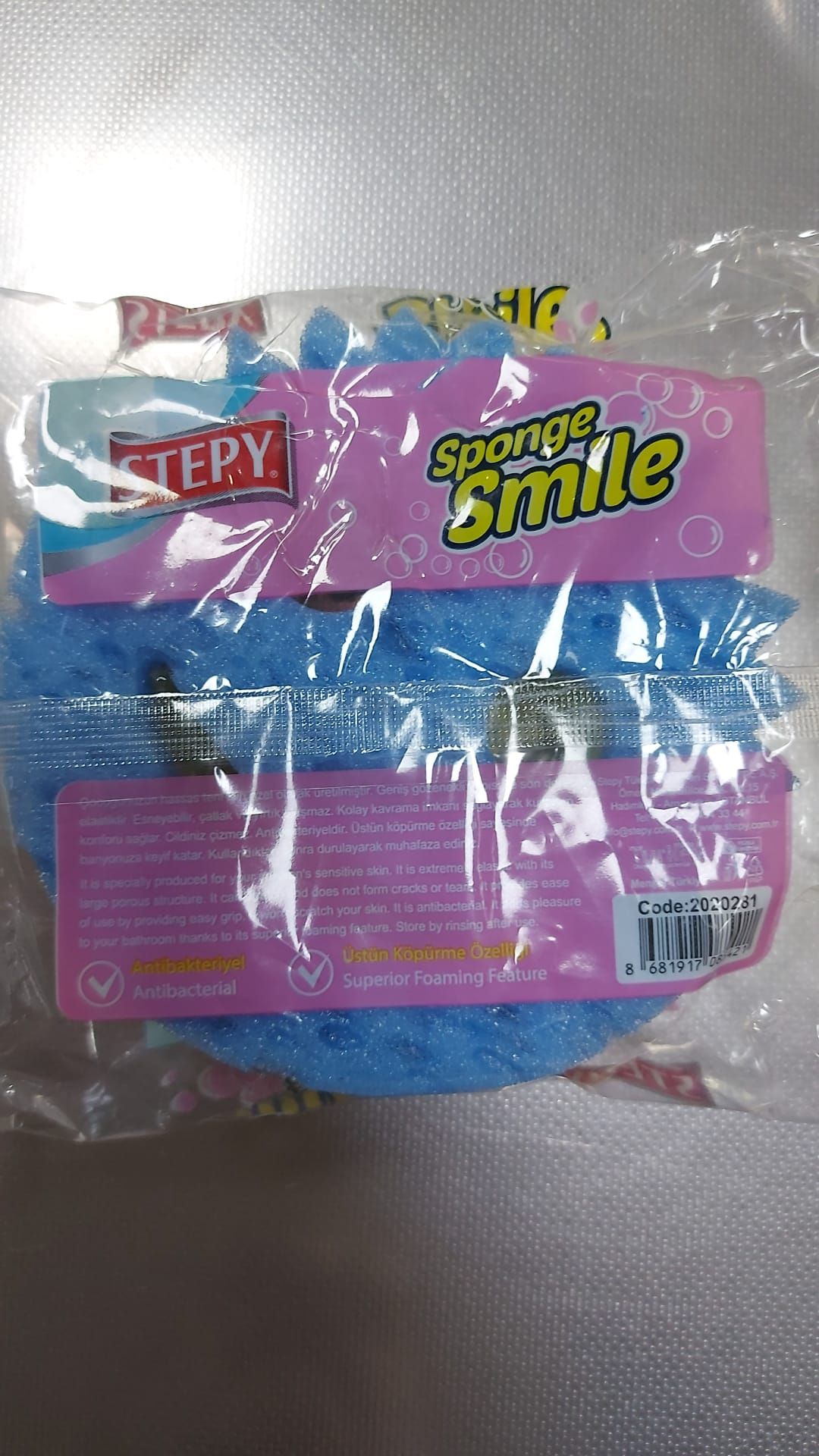 Stepy Sponge Smile Çocuk Banyo Süngeri x 4 Paket