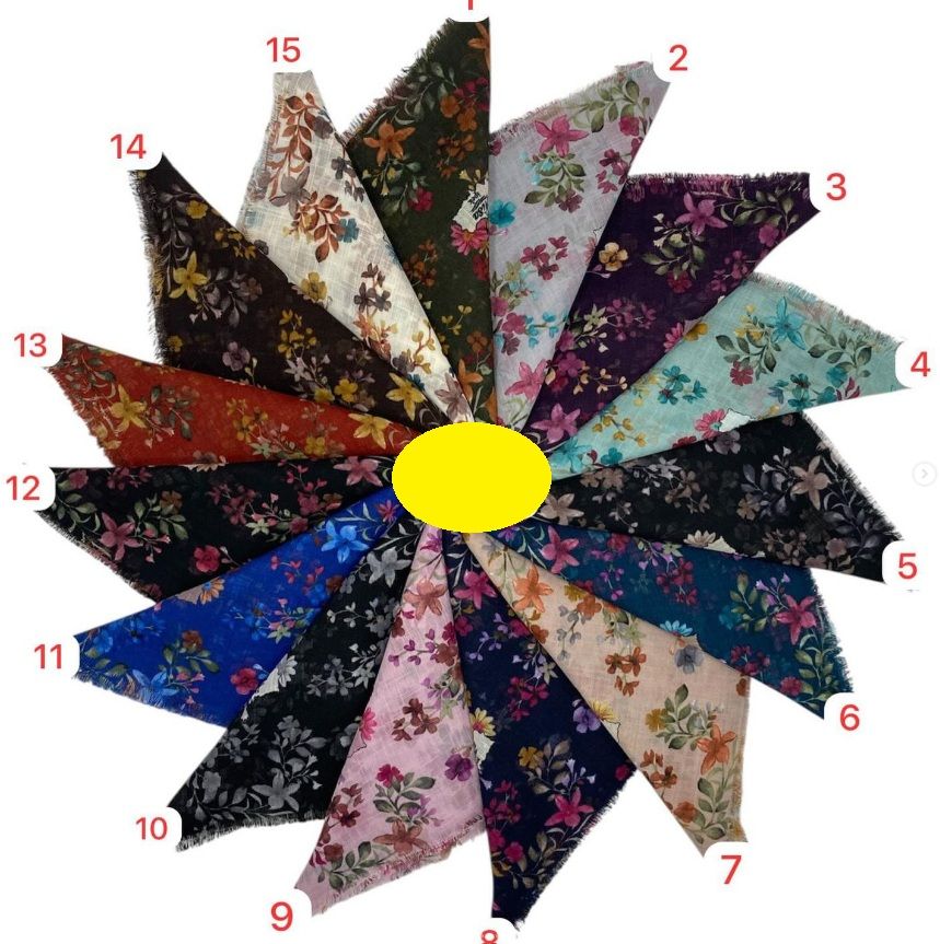 Bilmar Pigment Desenli Flamli Eşarp 100 X 100 Cm x 5 Adet