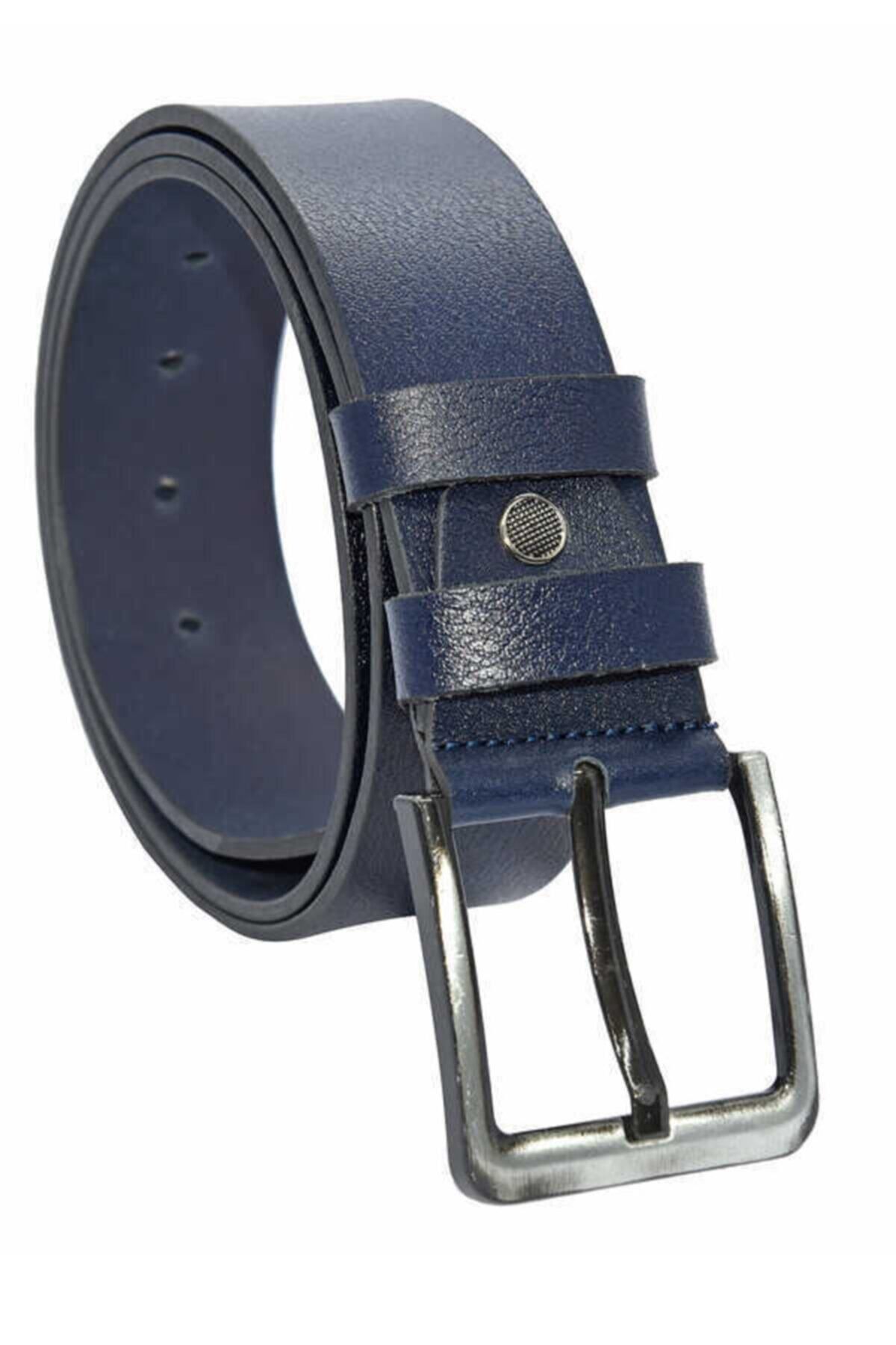 Lacivert Hakiki Deri Düz Renk 4.5 Cm.lik Spor Kemer - Tek Katmanlı Manda Derisi - 505-düz-21s