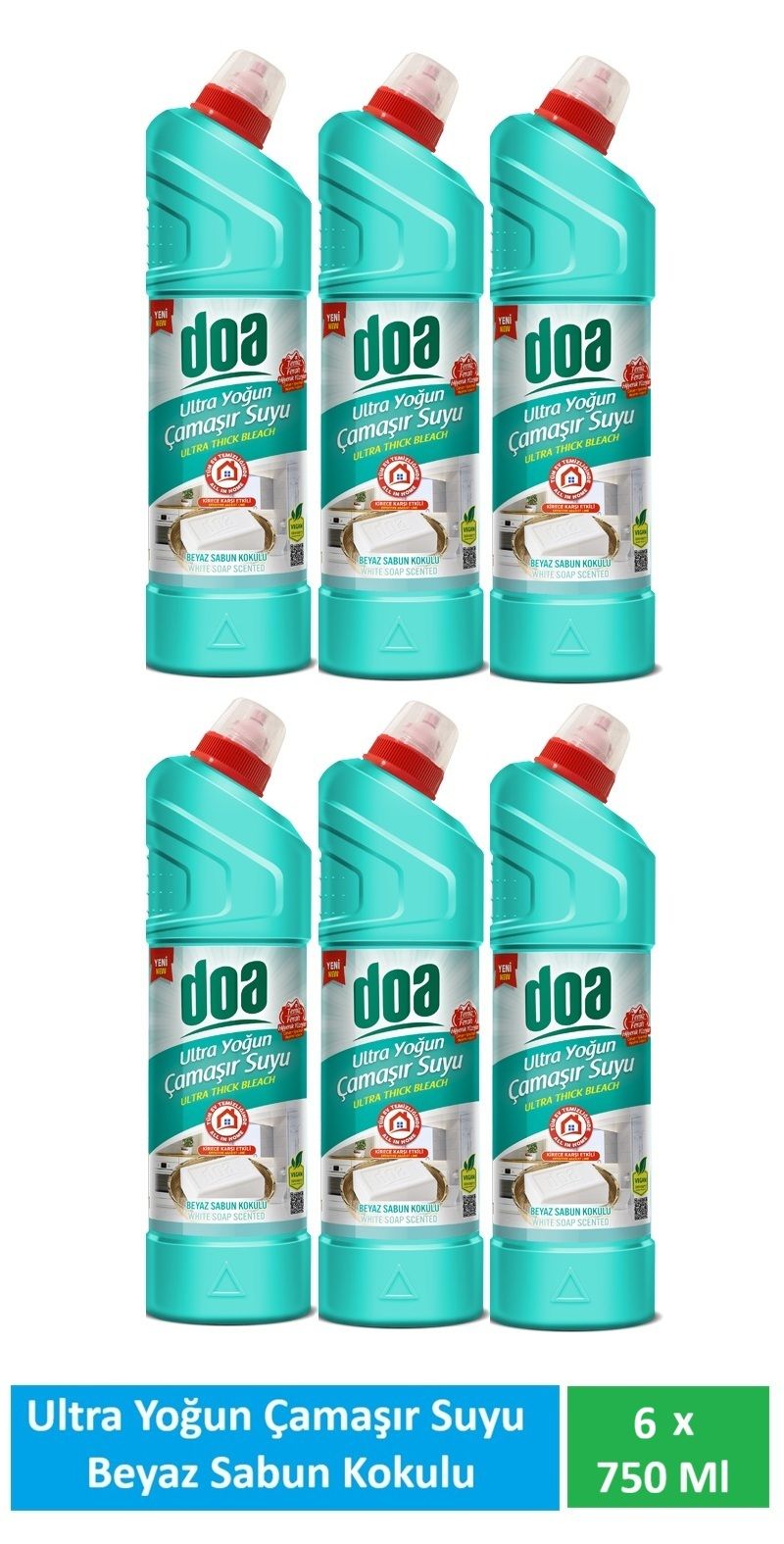 Doa Ultra Çamaşır Suyu Beyaz Sabun Kokulu 6 X 750 Ml