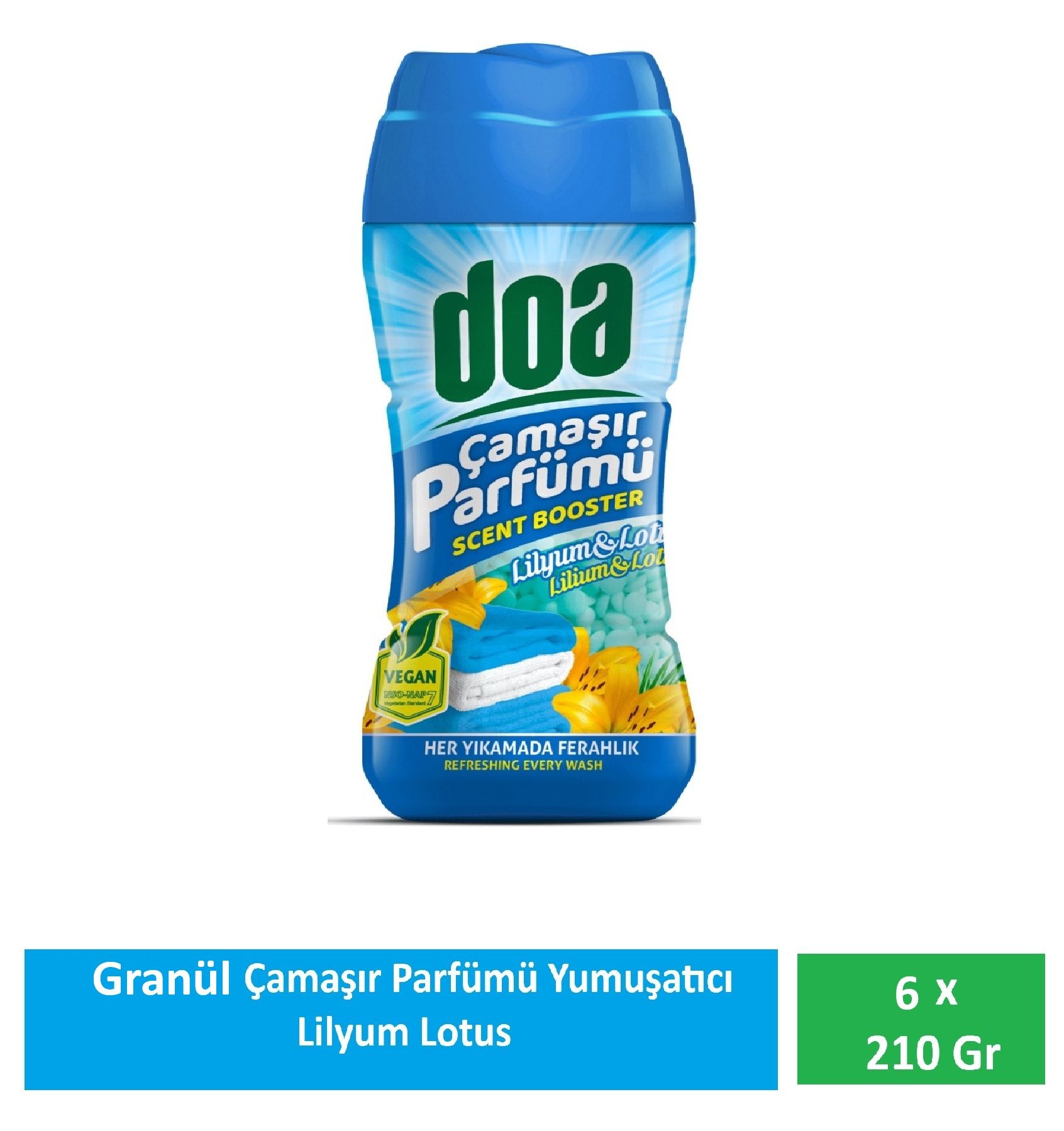 Doa Granül Çamaşır Parfümü & Çamaşır Yumuşatıcı Lilyum & Lotus 6 x 210 Gr