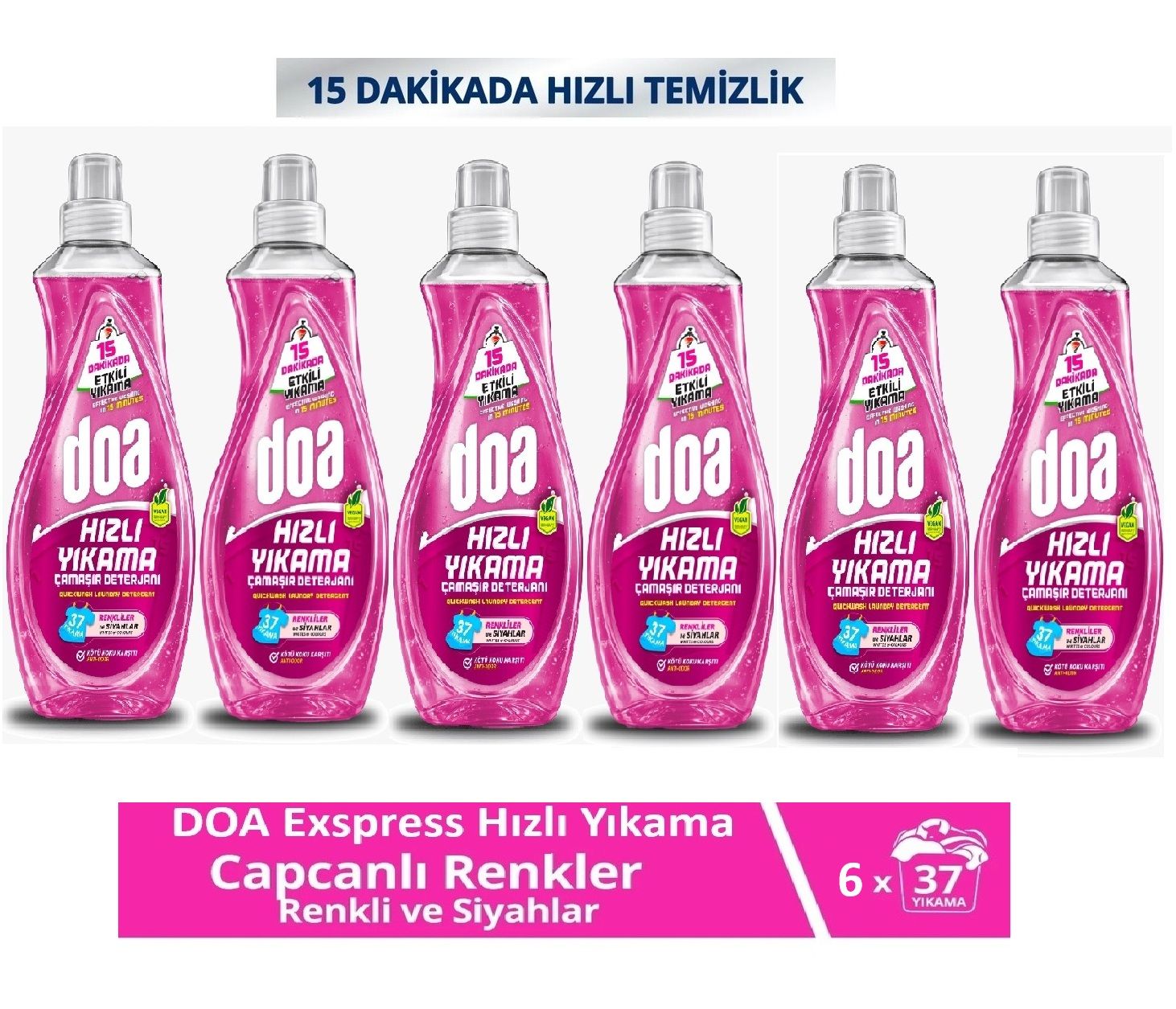 Doa Express Hızlı Yıkama Canlı Renkler Renkli Ve Siyahlar Sıvı Çamaşır Deterjanı 1480 Ml x