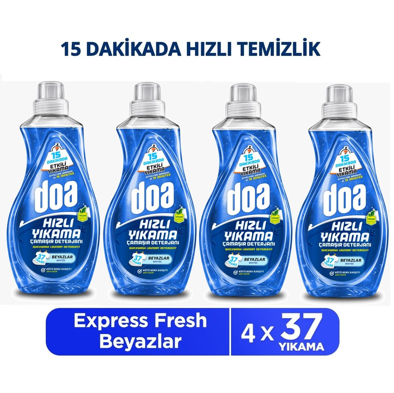 Doa Express Hızlı Yıkama Ultra Beyaz Sıvı Çamaşır Deterjanı 1480 ML x 6 Adet