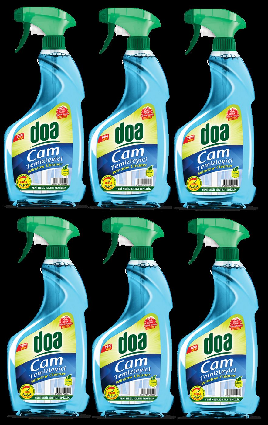 Doa Cam Temizleyici Sprey Mavi 750 Ml x 6 Adet