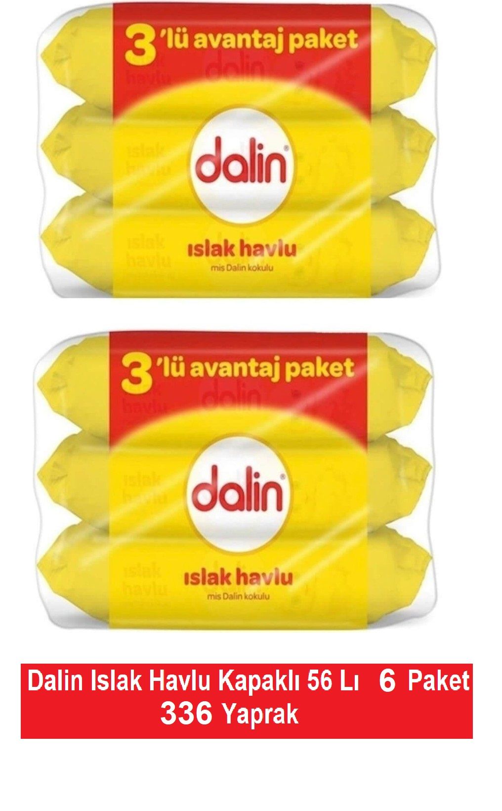 Dalin Islak Havlu Kapaklı 56 Lı x 6 Paket = 336 Yaprak