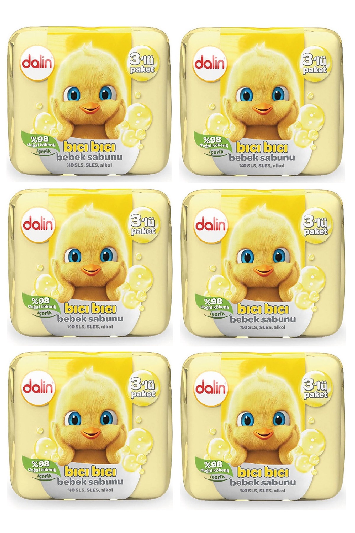 Dalin Klasik Katı Bebek Sabun 3 Lü 3 X 75 Gr x 6 Paket