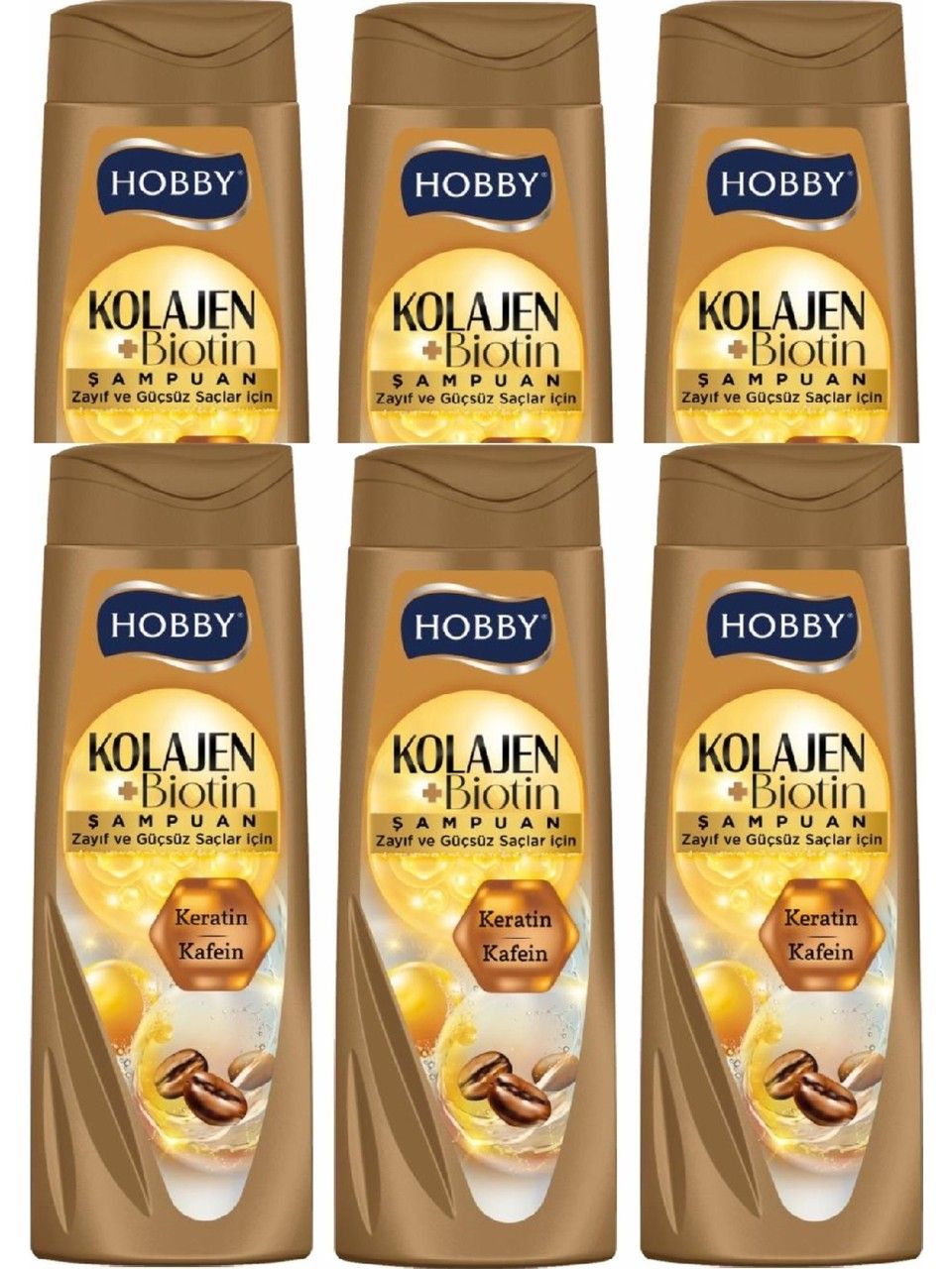Hobby Şampuan Keratin Kafein Zayıf Ve Güçsüz Saç 480 Ml x 6 Adet