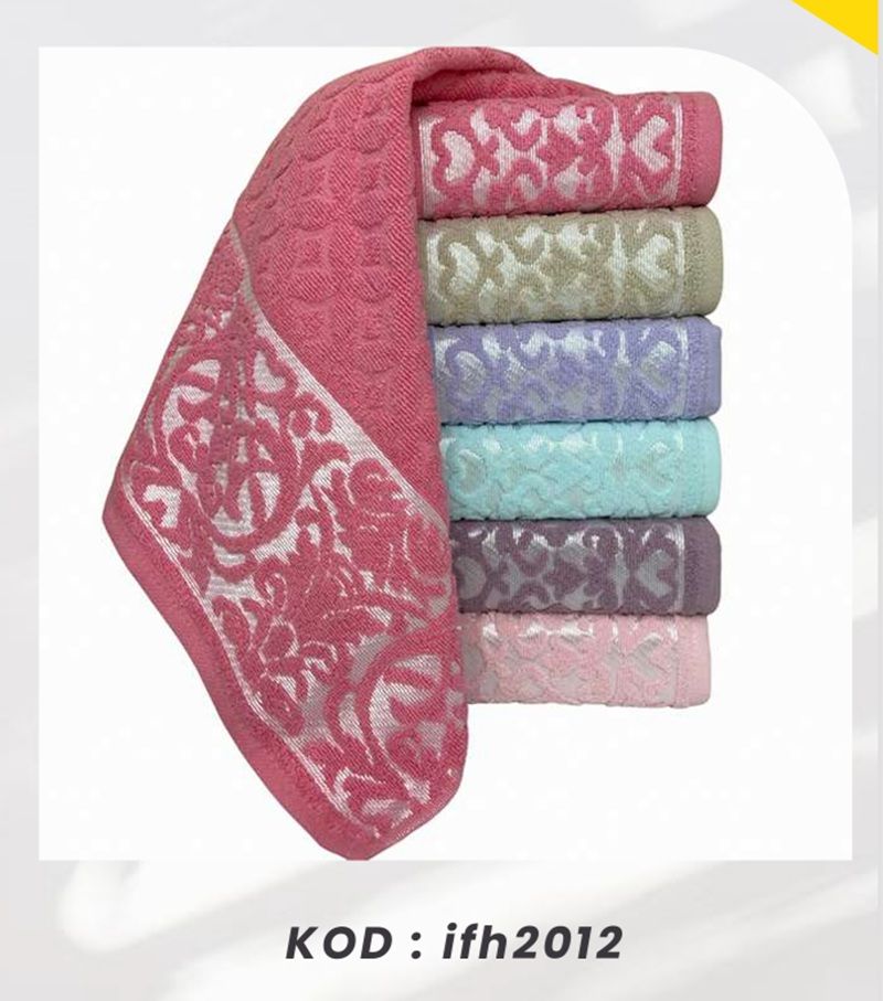 Bimar Bukle Jakarlı Soft Motif Desenli El Ve Yüz Havlusu 50 X 90 Cm x 6 Adet
