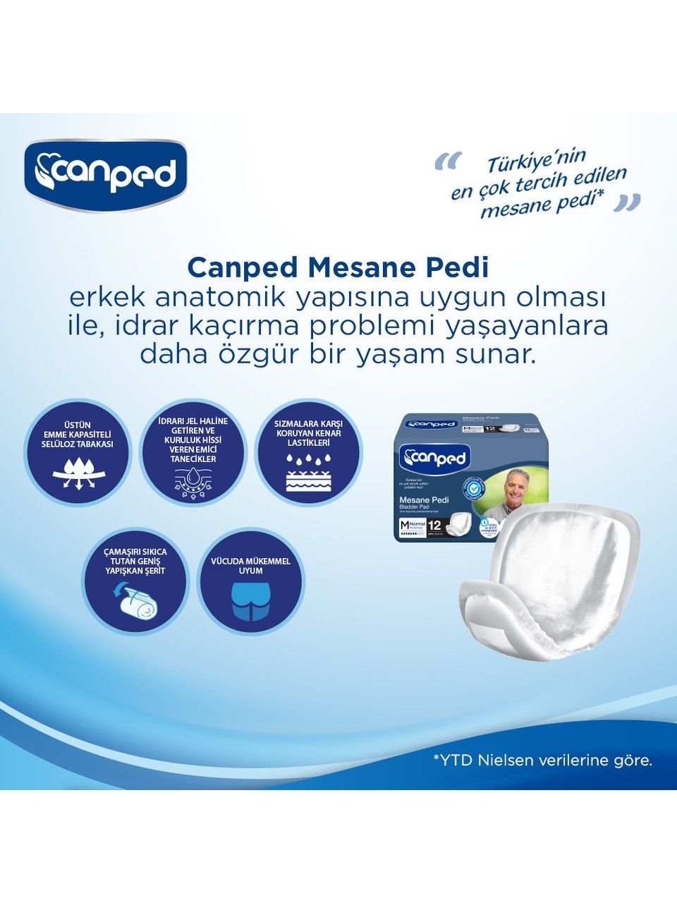 Canped Mesane Pedi Orta (M) Erkek 36 Lı