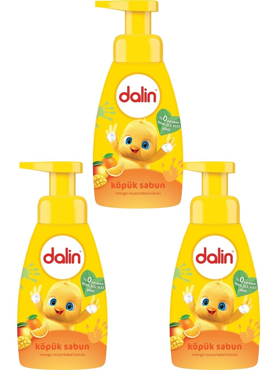Dalin Bebek Köpük Sabunu 200 Ml Mango Portakal Aromalı x 3 Adet