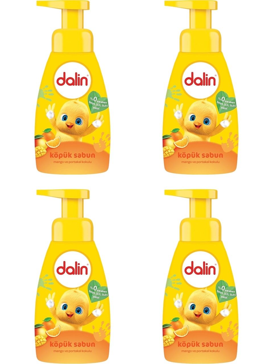 Dalin Bebek Köpük Sabunu 200 Ml Mango Portakal Aromalı x 4 Adet