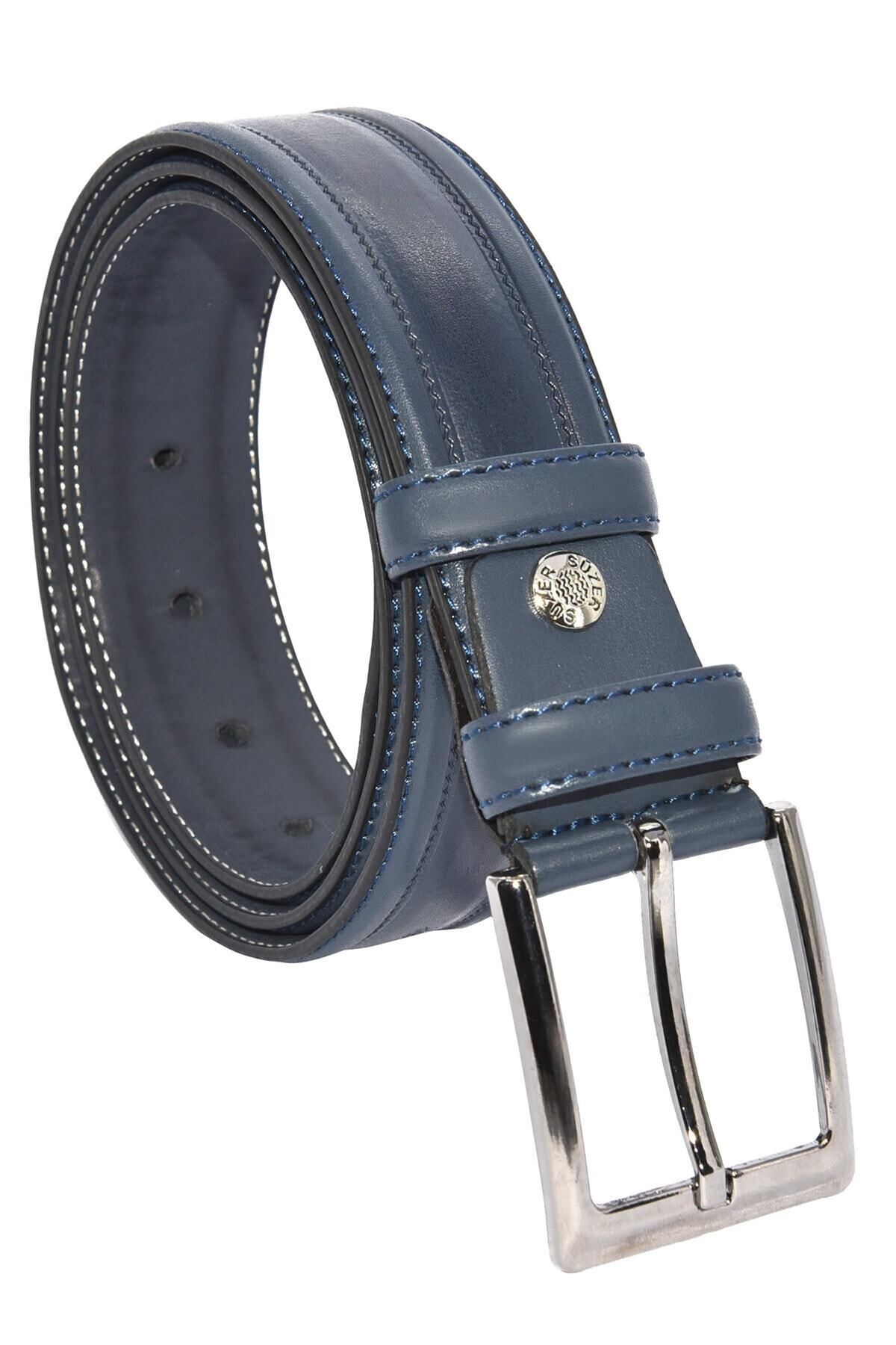 Erkek 3 Adet X 3.5 Cm. Klasik Suni Deri Desenli Model Kemer - 61v