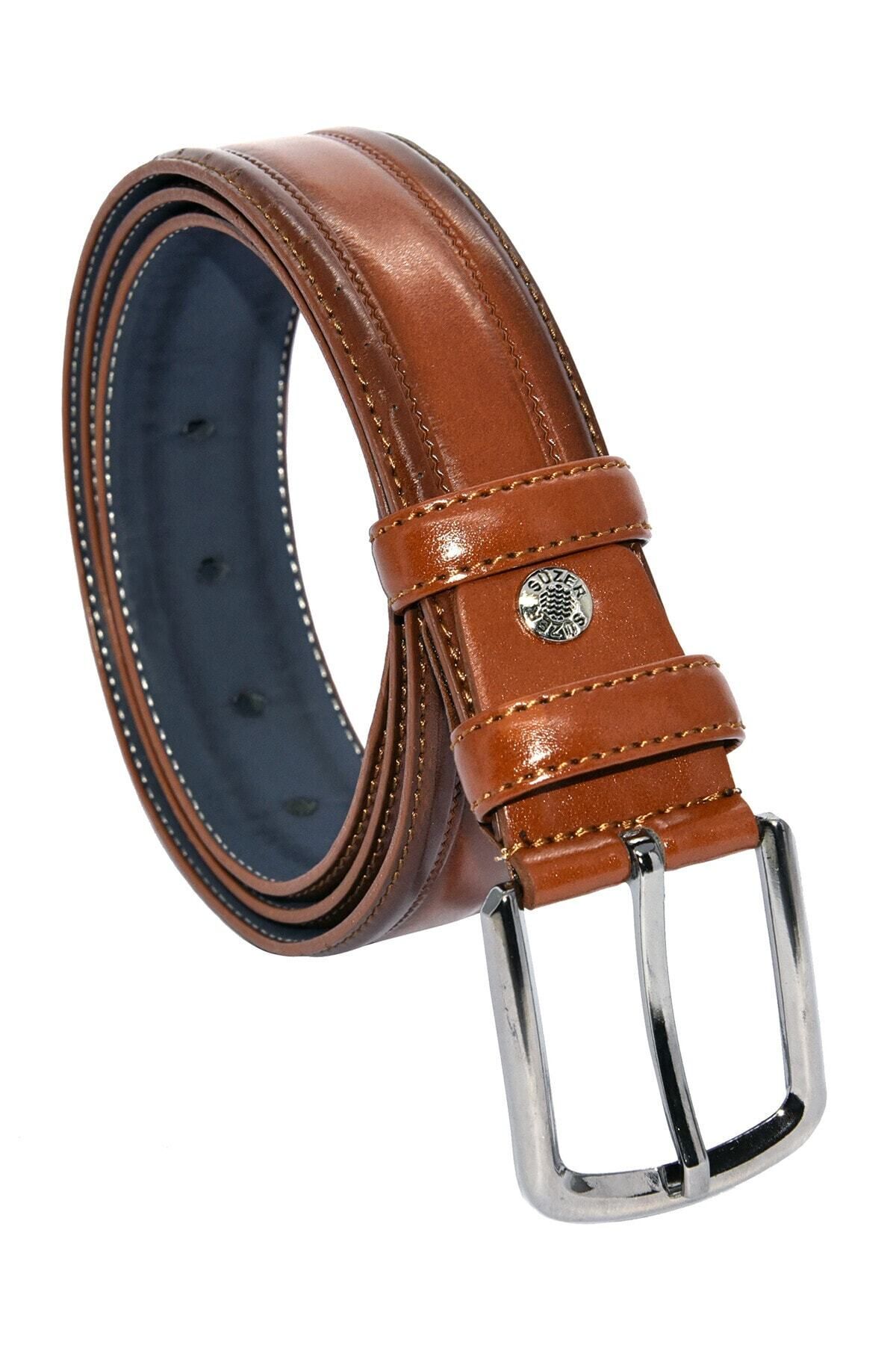 Erkek 3 Adet X 3.5 Cm. Klasik Suni Deri Desenli Model Kemer - 61v