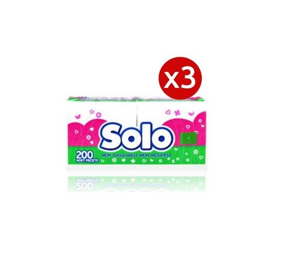 Solo Süper Peçete 200 Lü x 3 Adet