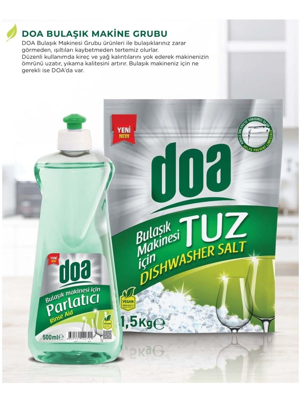 Doa Bulaşık Makinesi Parlatıcı 500 ml & Tuz 1,5 Kg