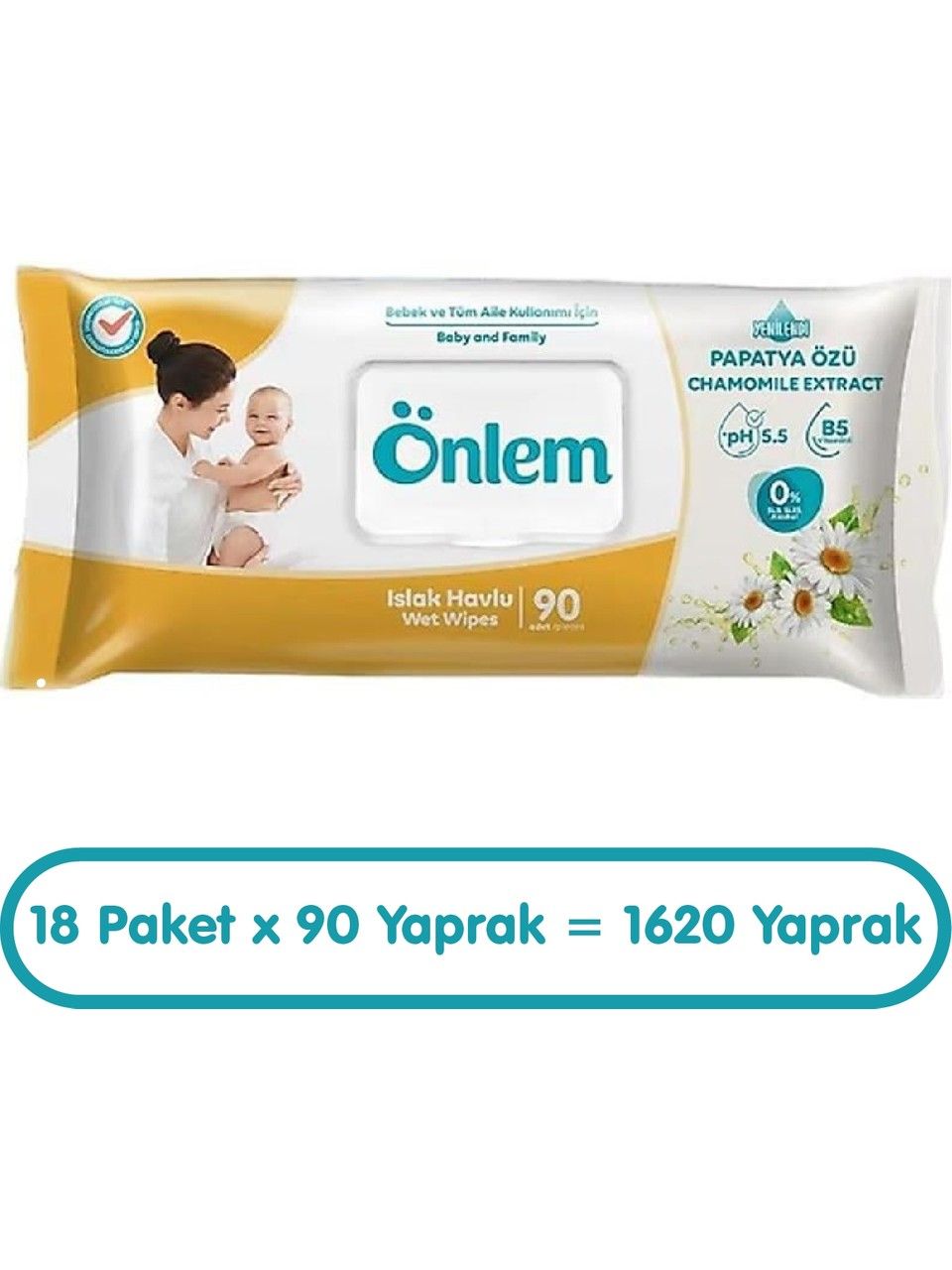 Önlem Papatyalı Islak Havlu Kapaklı 1620 Yaprak