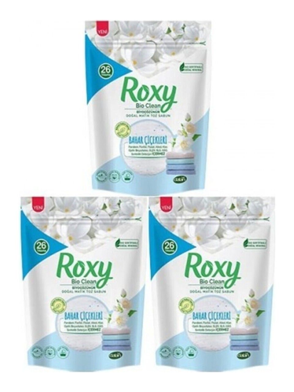 Dalan Roxy Bio Clean Doğal Matik Toz Sabun Bahar Çiçekleri 800 gr x 3 Adet