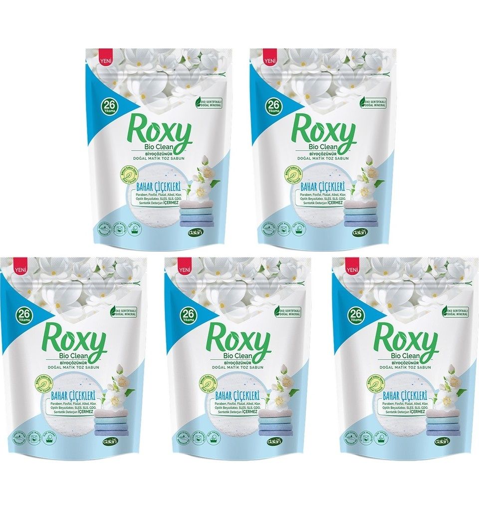 Dalan Roxy Bio Clean Doğal Matik Toz Sabun Bahar Çiçekleri 800 gr x 5 Adet