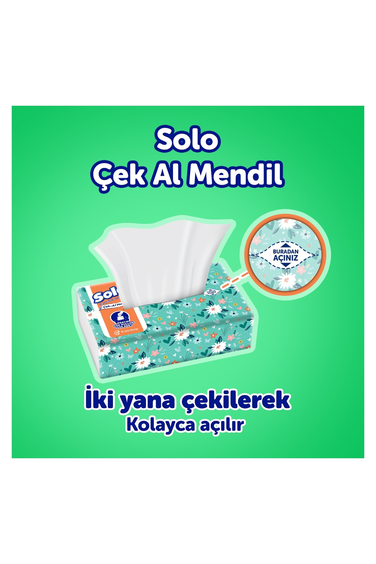 Solo Çek Al Mendil Desenli 150 Li x 12 Paket