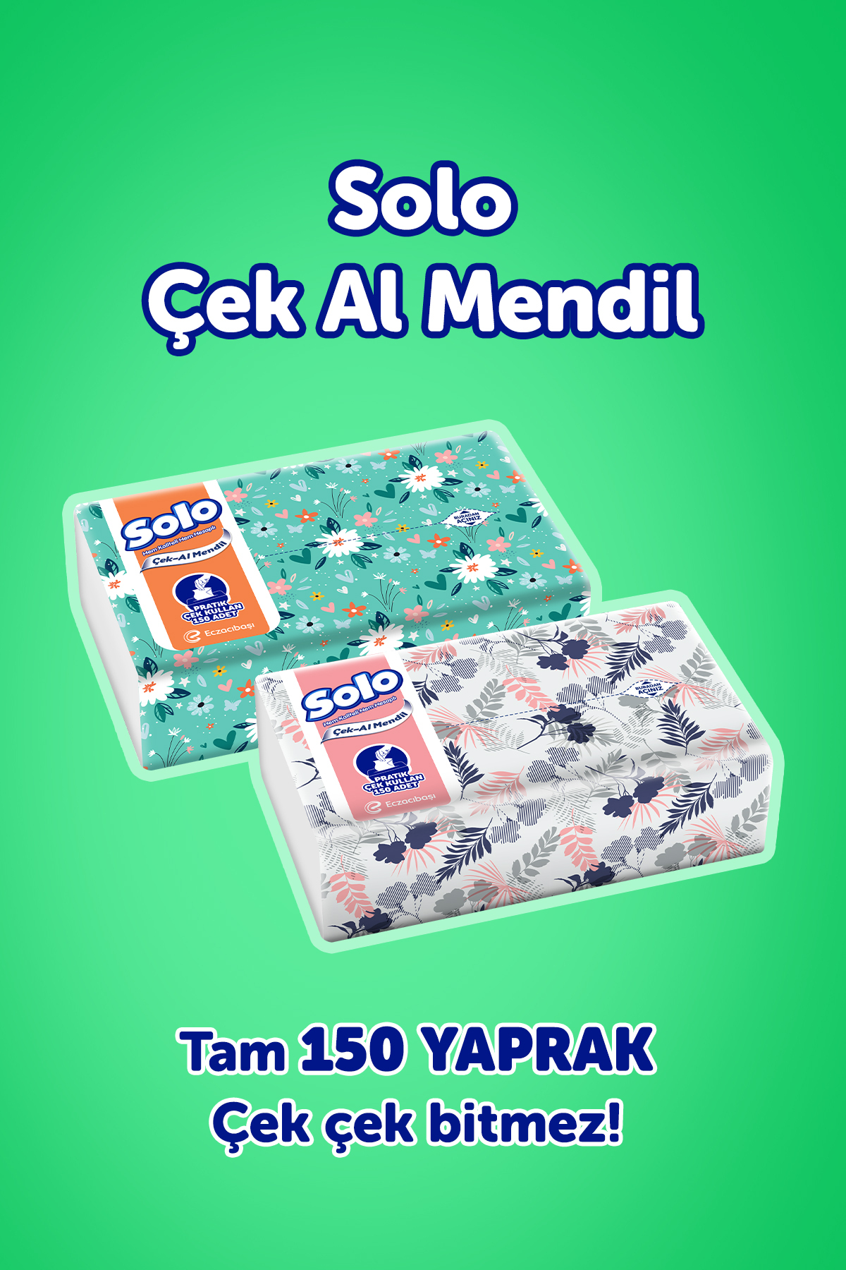 Solo Çek Al Mendil Desenli 150 Li x 4 Paket
