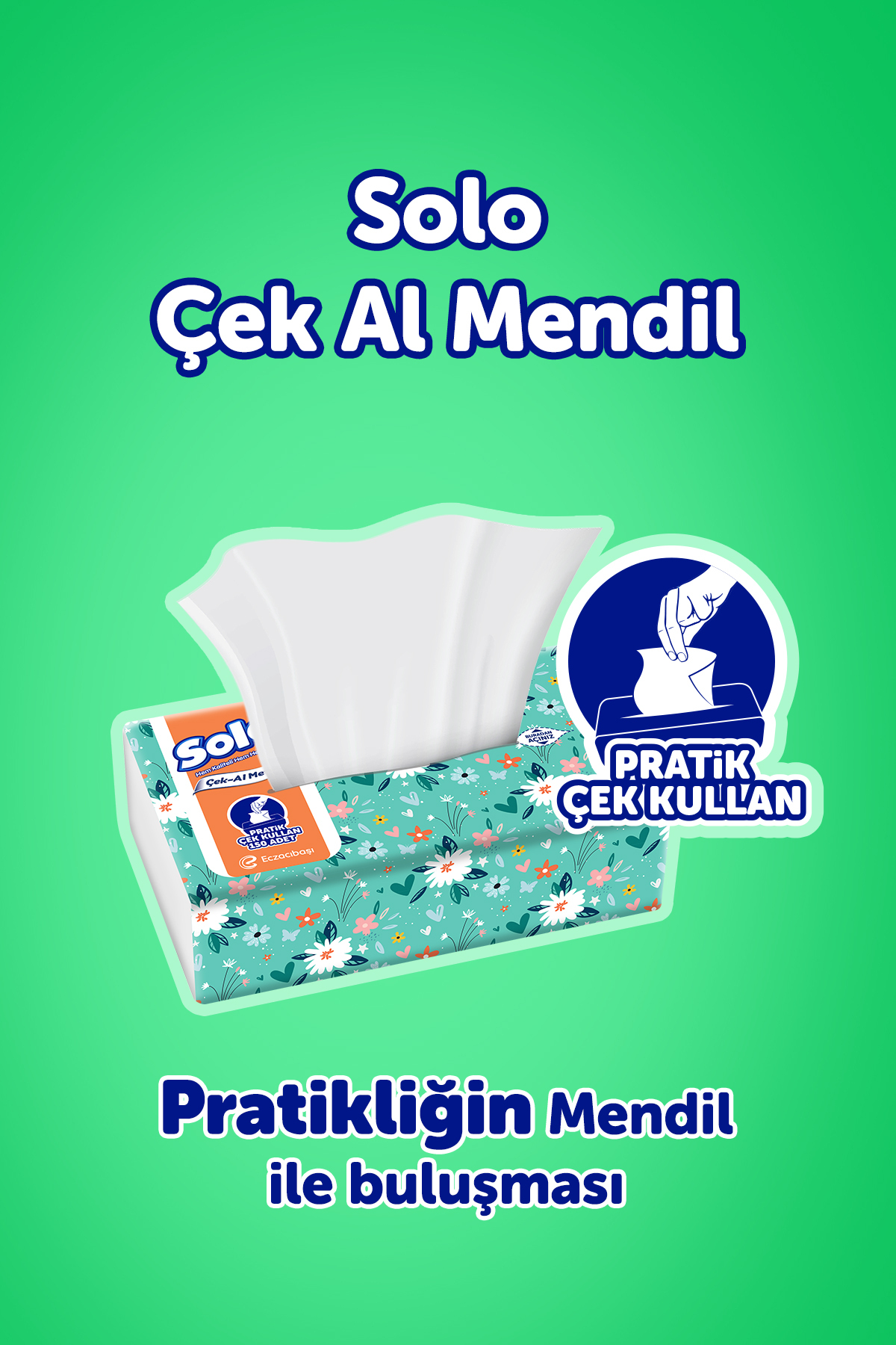 Solo Çek Al Mendil Desenli 150 Li x 4 Paket