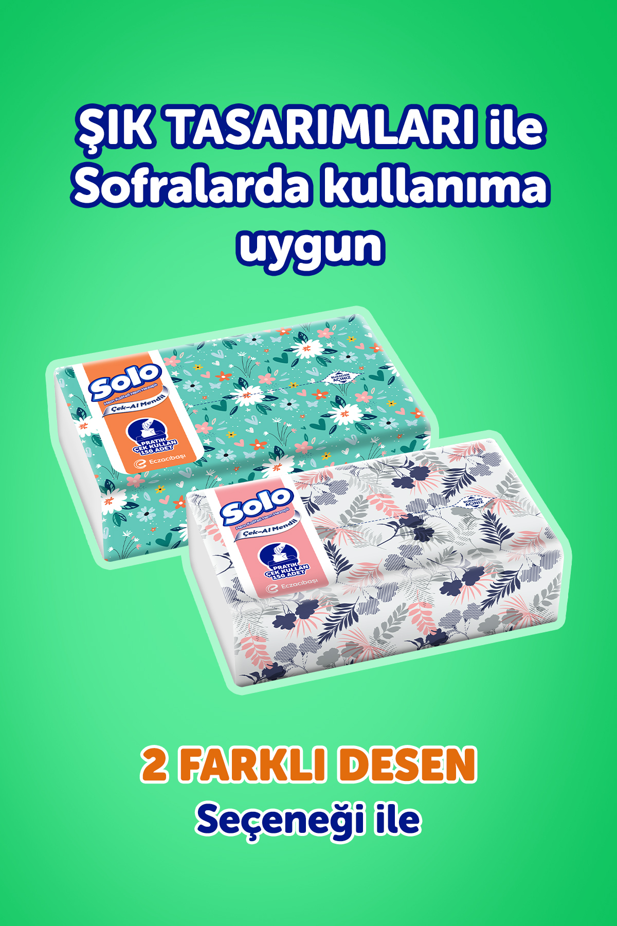 Solo Çek Al Mendil Desenli 150 Li x 4 Paket