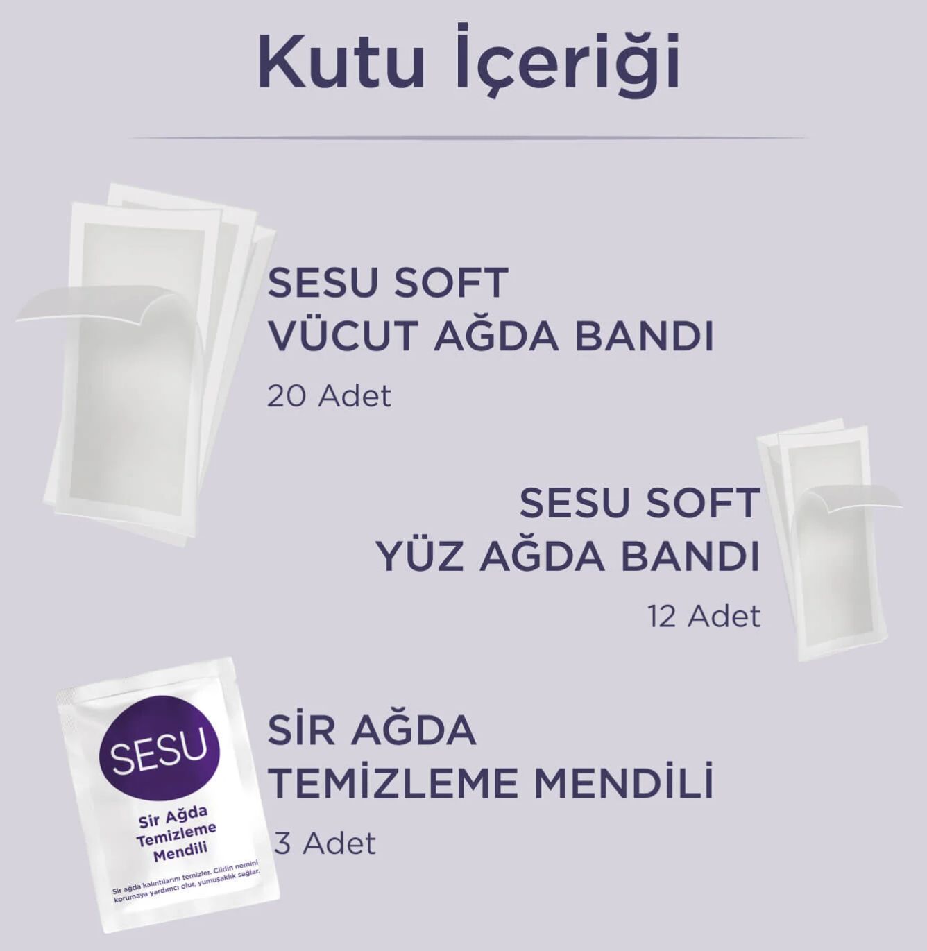 Sesu Soft Tüm Vücut & Yüz Bölgesi Sir Ağda Bantları 32 Li Vegan