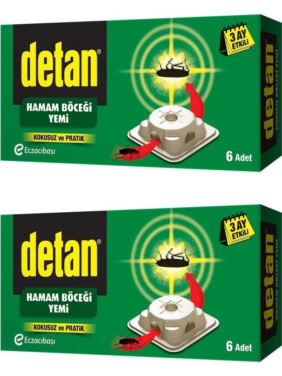 Detan Hamam Böcek Yemi Çifte Güç 6 Lı x 2 Adet