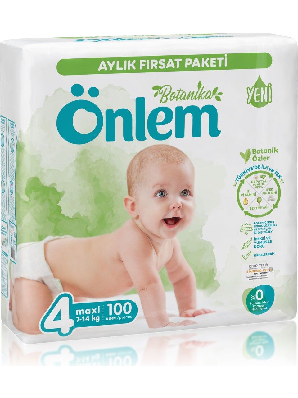 Önlem Botanika Bebek Bezi 4 Beden Maxi 7 - 14 Kg 100 Adet