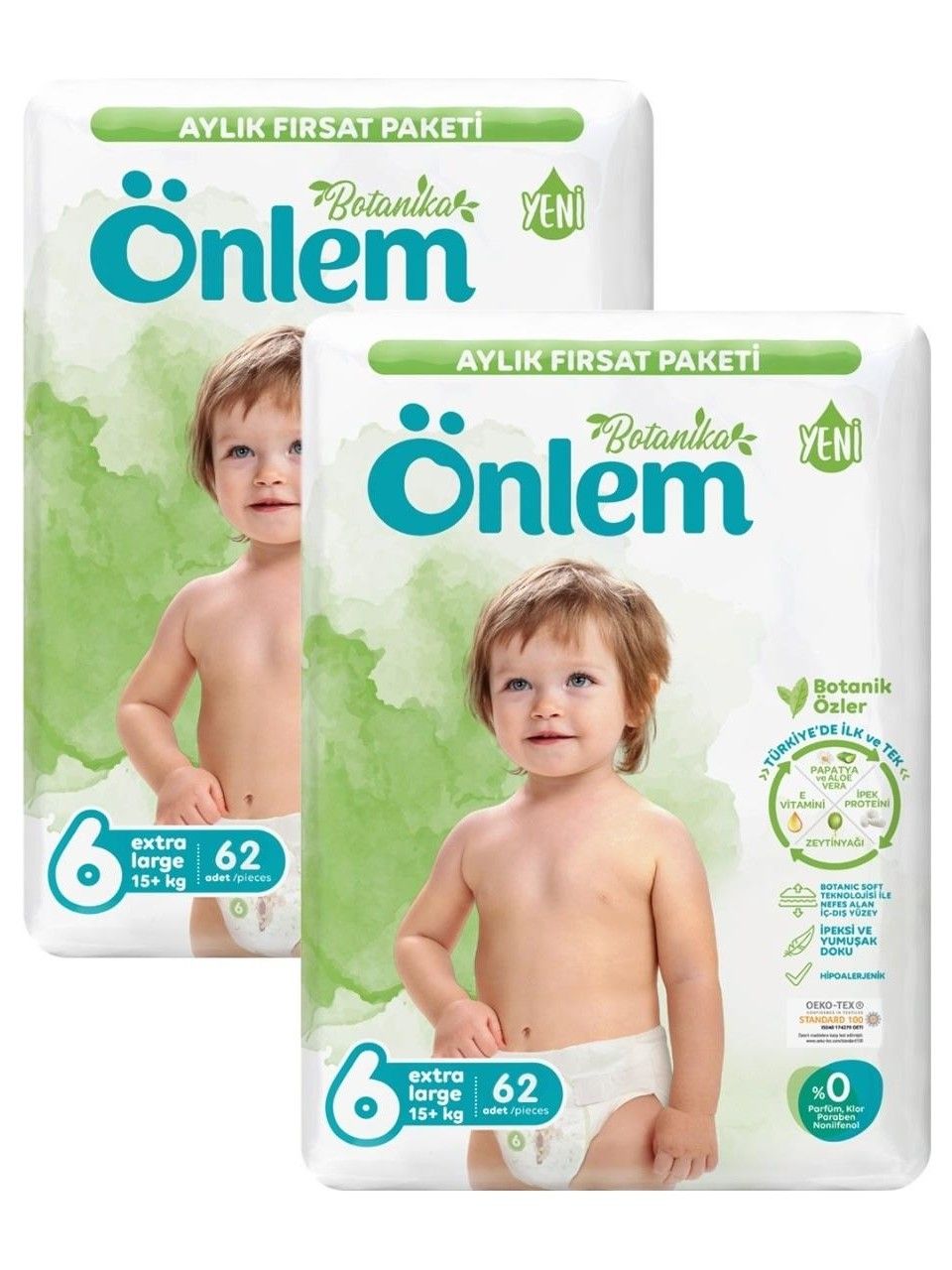Önlem Botanika Bebek Bezi 6 Beden Extra Large 15+ Kg 124 Lü