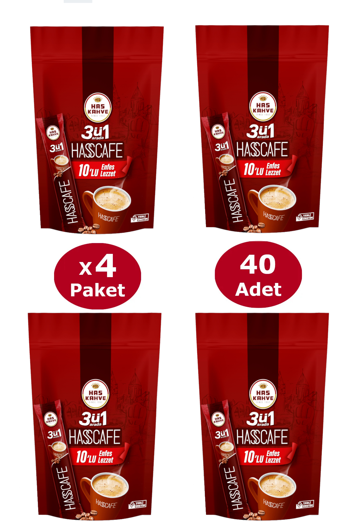 3ü 1 Arada 40 Adet (4 x 10lu Paket)