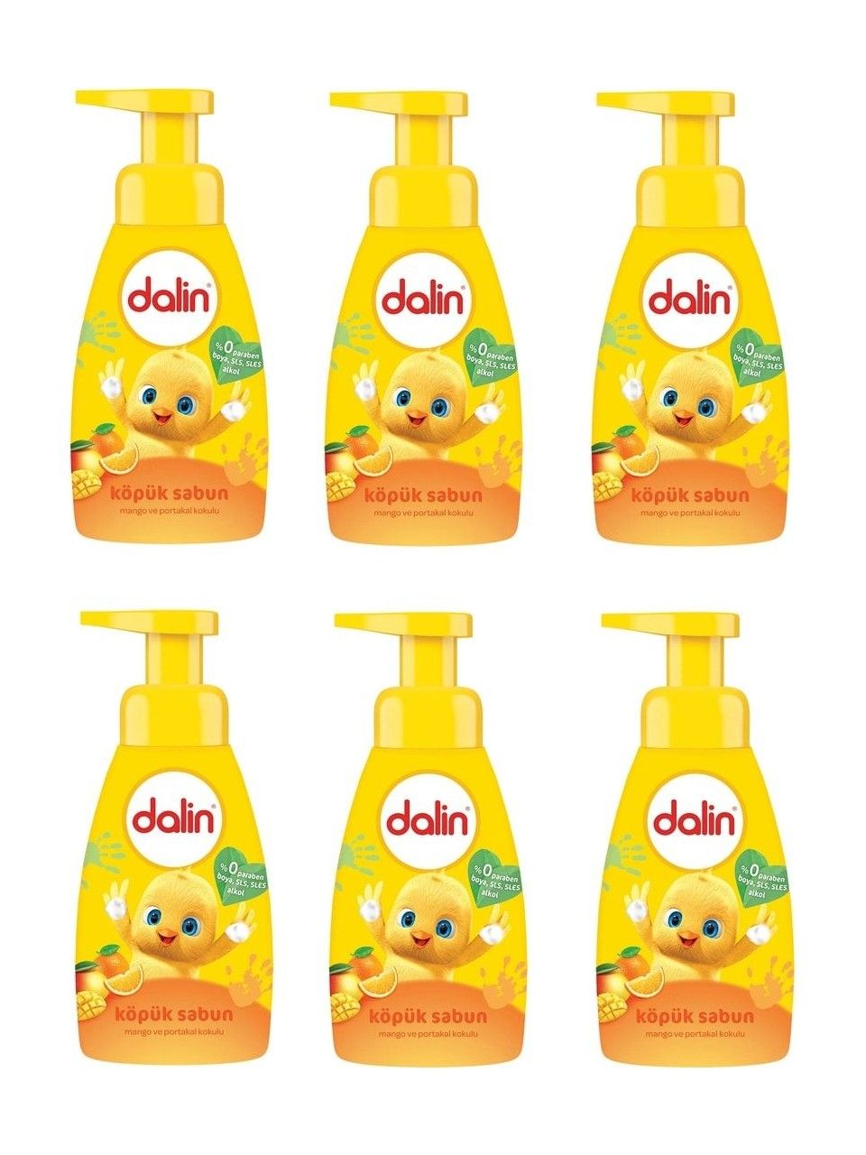 Dalin Bebek Köpük Sabunu 200 Ml Mango Portakal Aromalı x 6 Adet