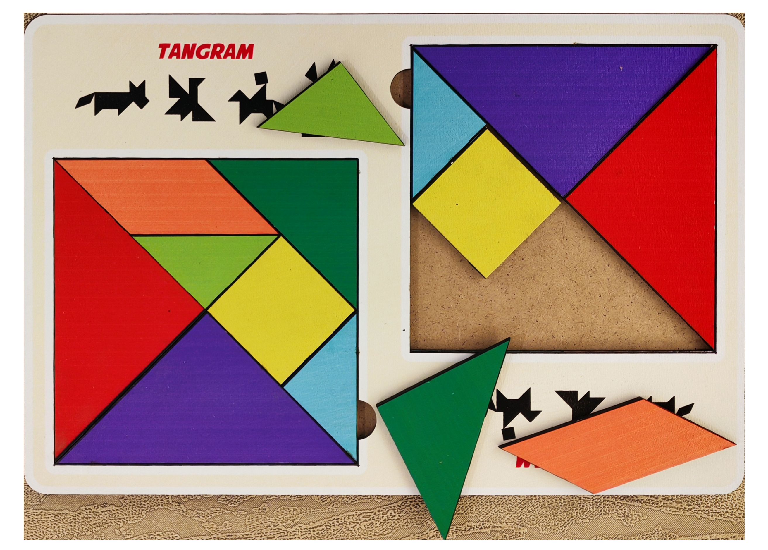 Zeka Oyunları Seti - 1 / Tangram - 3 Taş 9Taş