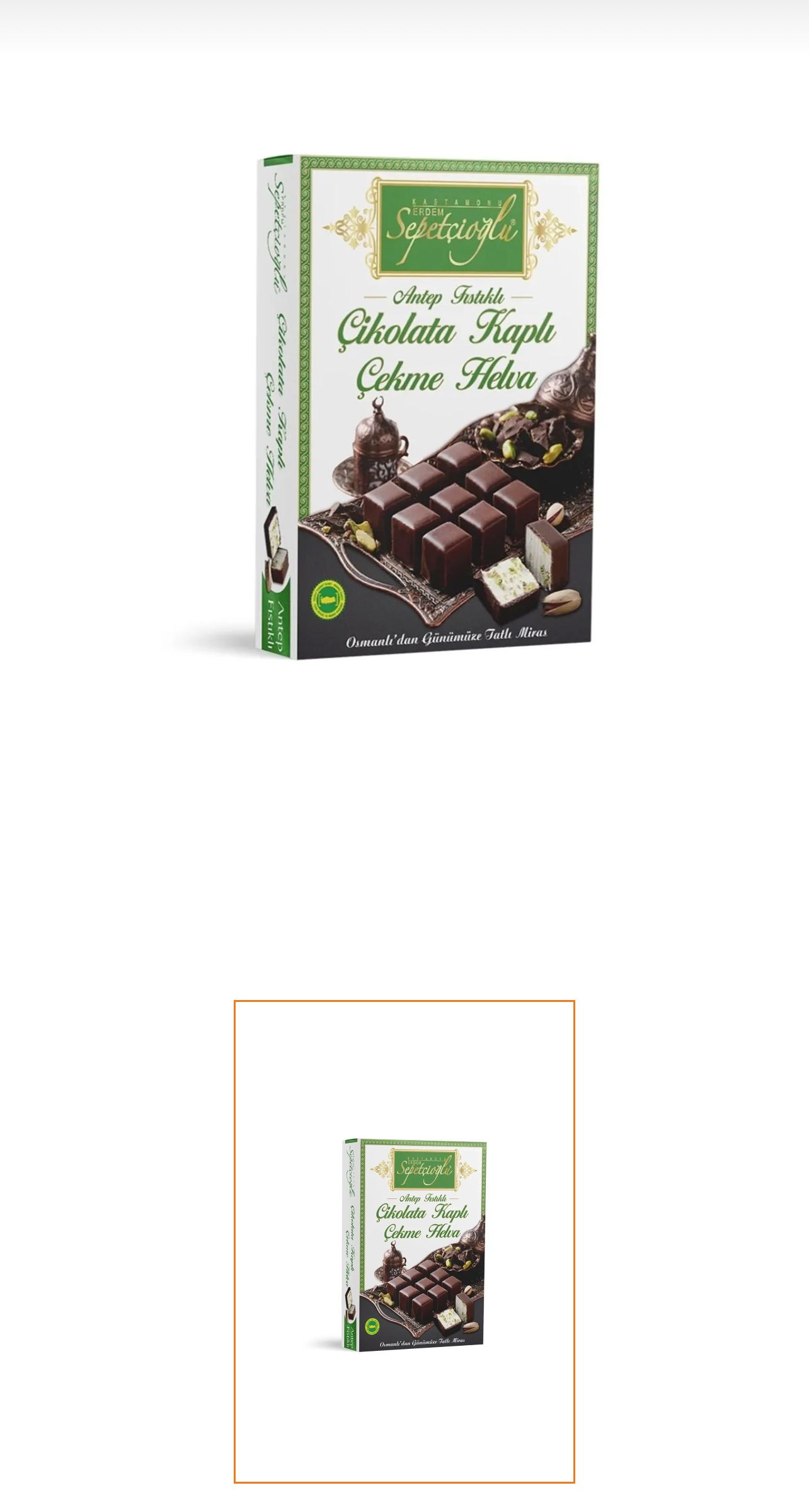 Sepetçioğlu Antep Fıstıklı Çikolata Kaplı Çekme Helva 160 Gr