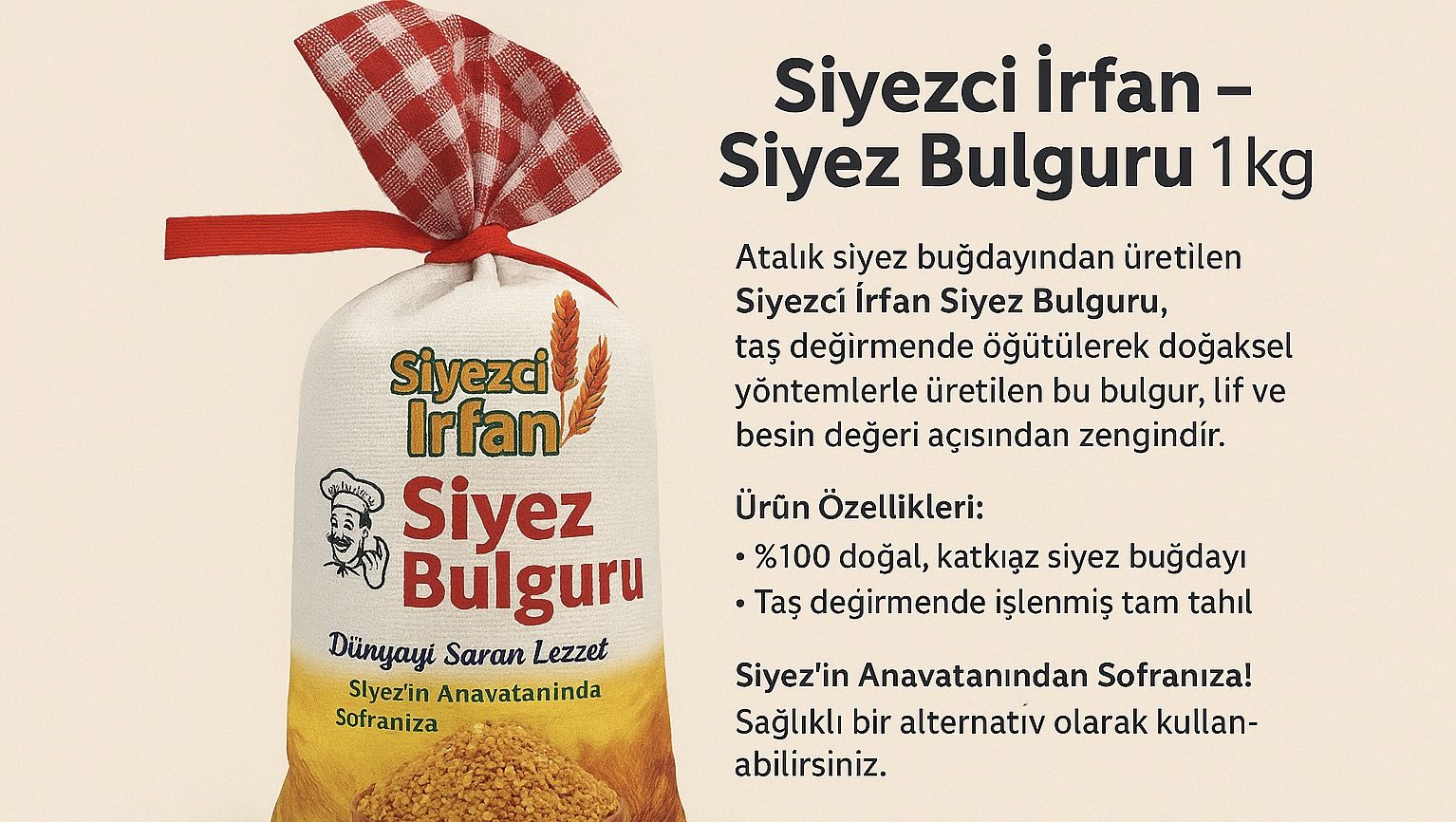 DOĞAL ORGANİK SİYEZ BULGURU 1000 Gr