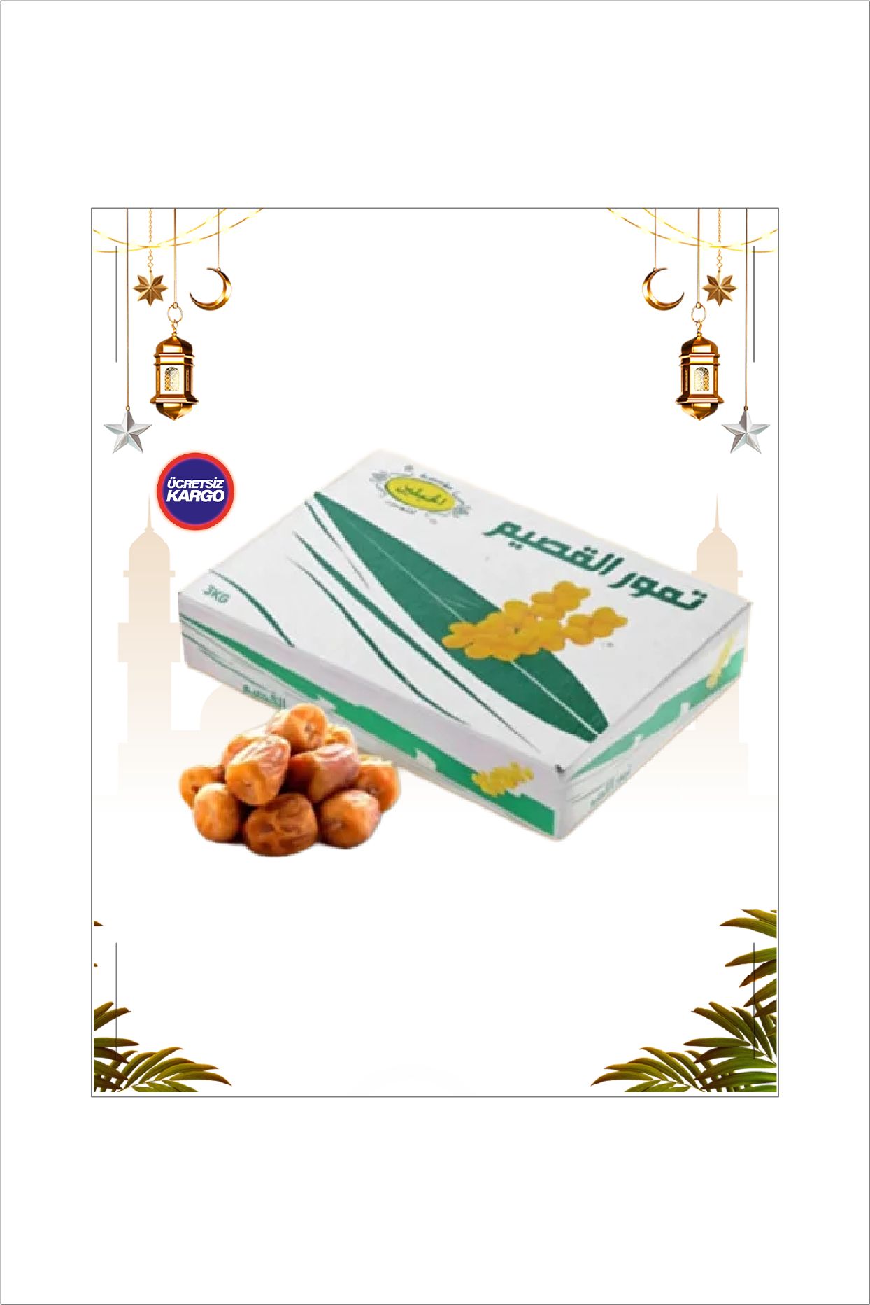 Sukkari Yaş Hurma 3 Kg - 1. Sınıf Doğal, Katkısız ve Şifalı