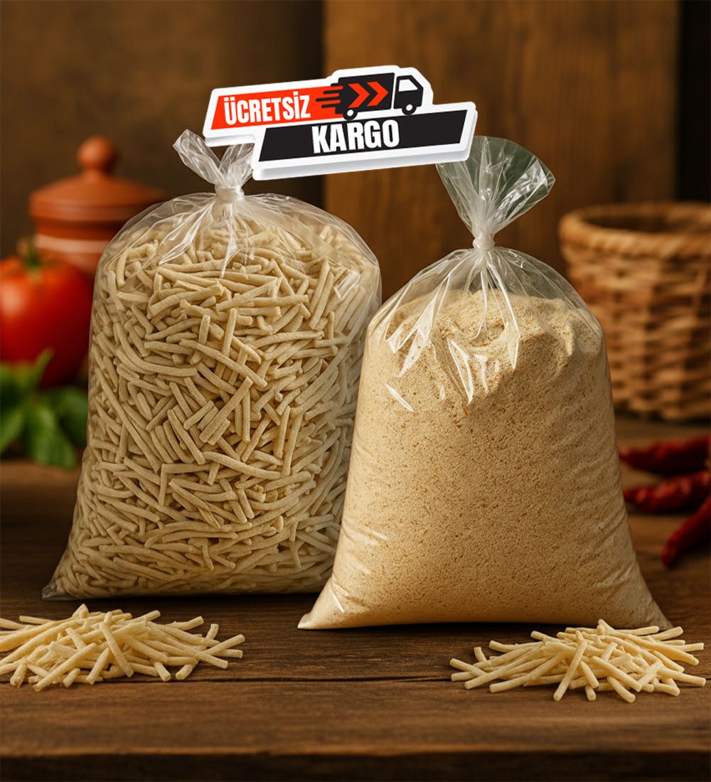 2 Kg Doğal El Yapımı Kuru Tarhana ve 2 Kg  El Kesimi Erişte