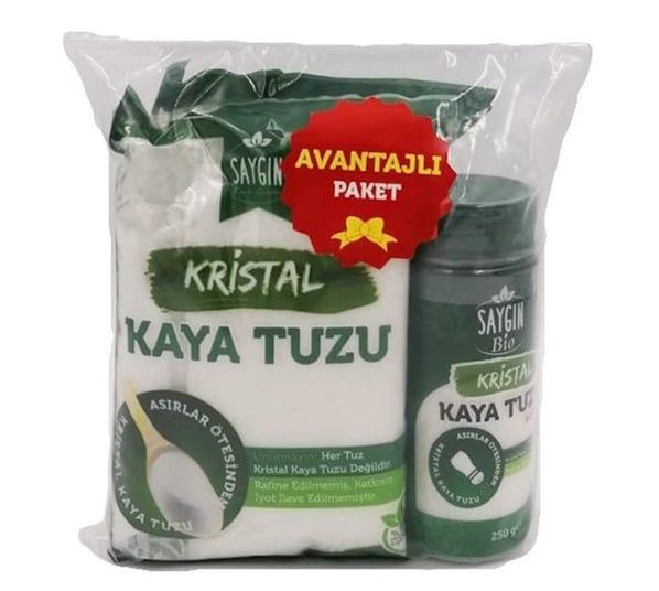 SAYGIN Kaya Tuzu Tuzluklu İkili Set (500Gr + 250Gr)