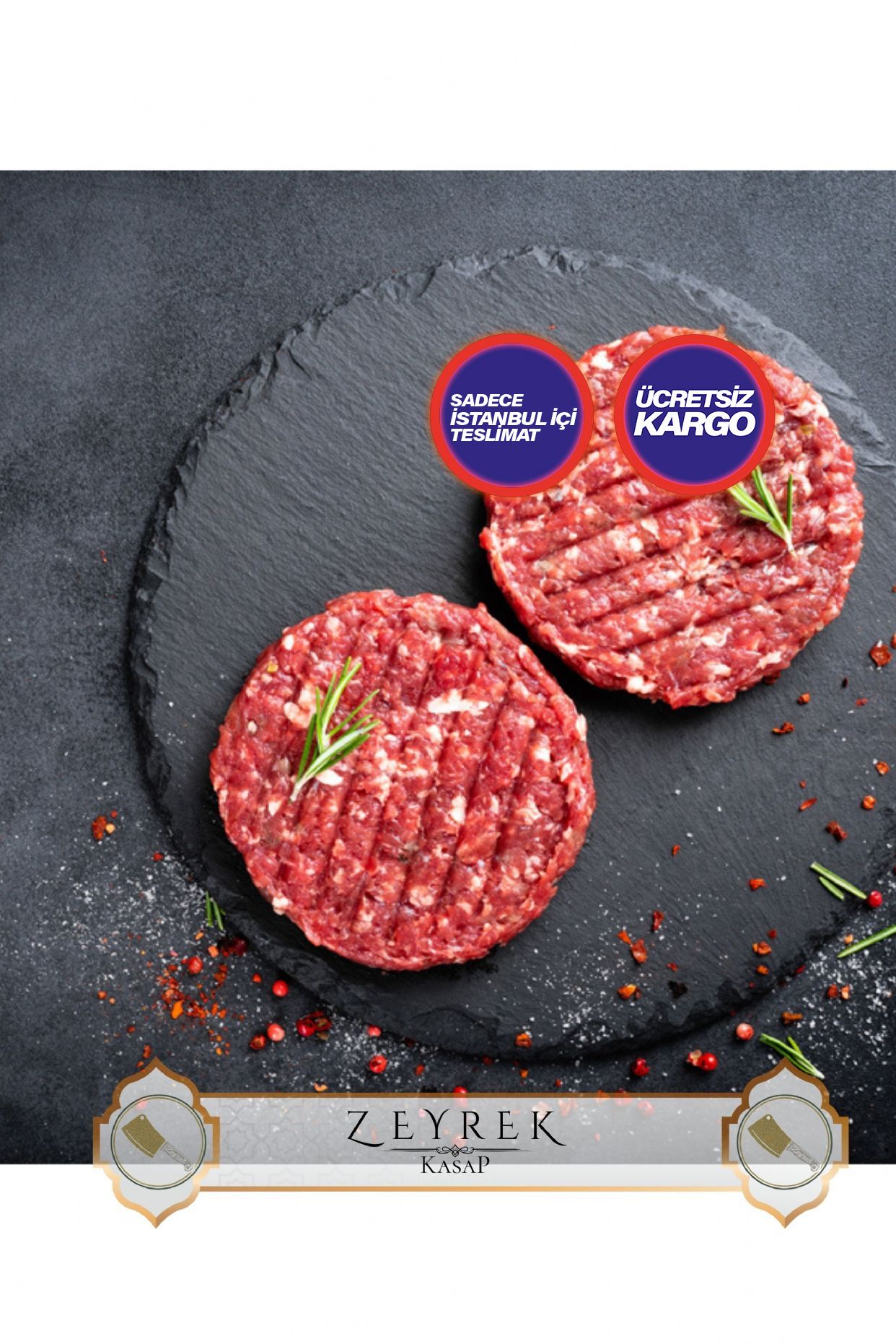 [Zeyrek Kasap]  Dana Hamburger Köfte (1 kg)