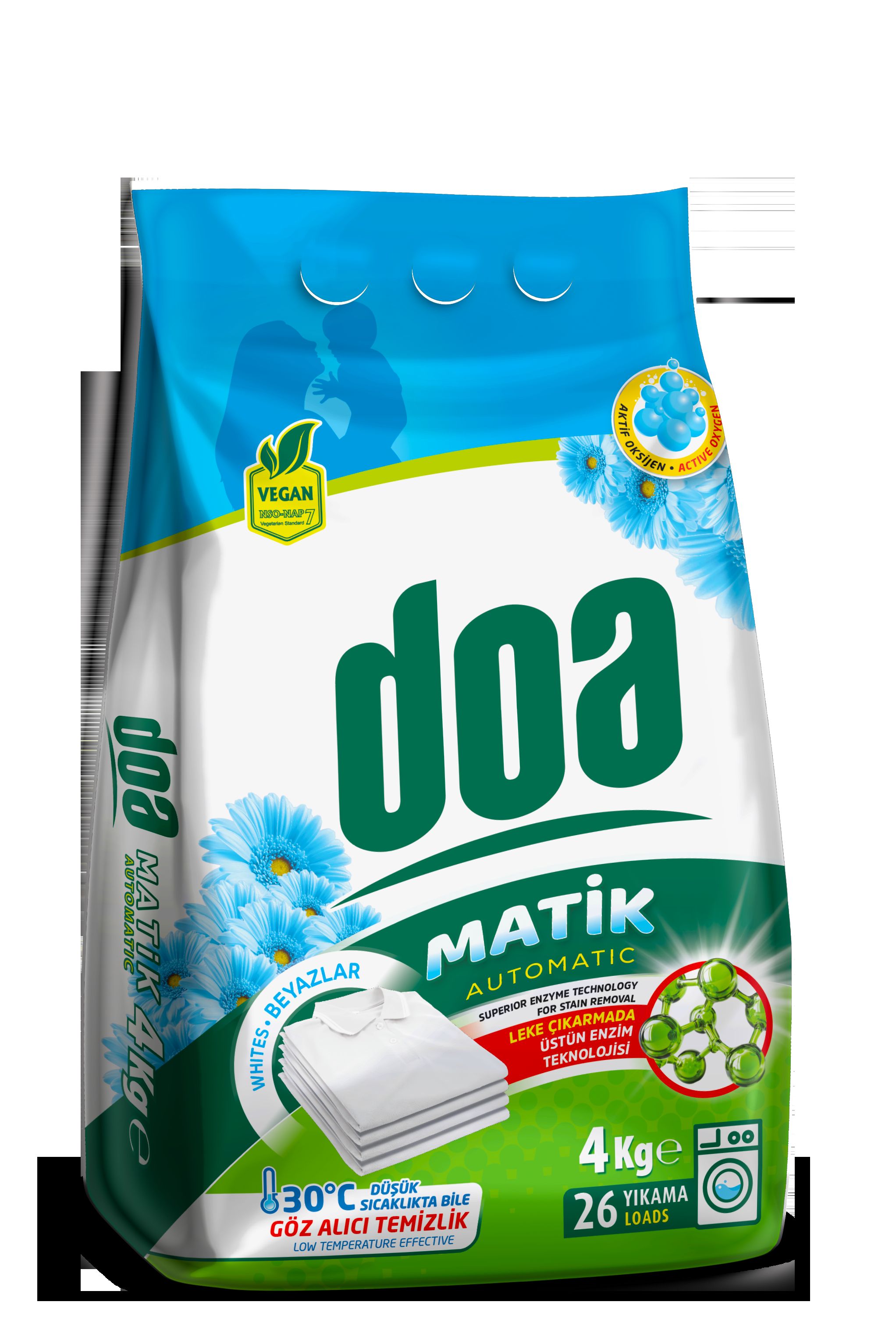 DOA MATİK TOZ DETERJAN BEYAZLAR 4 KG