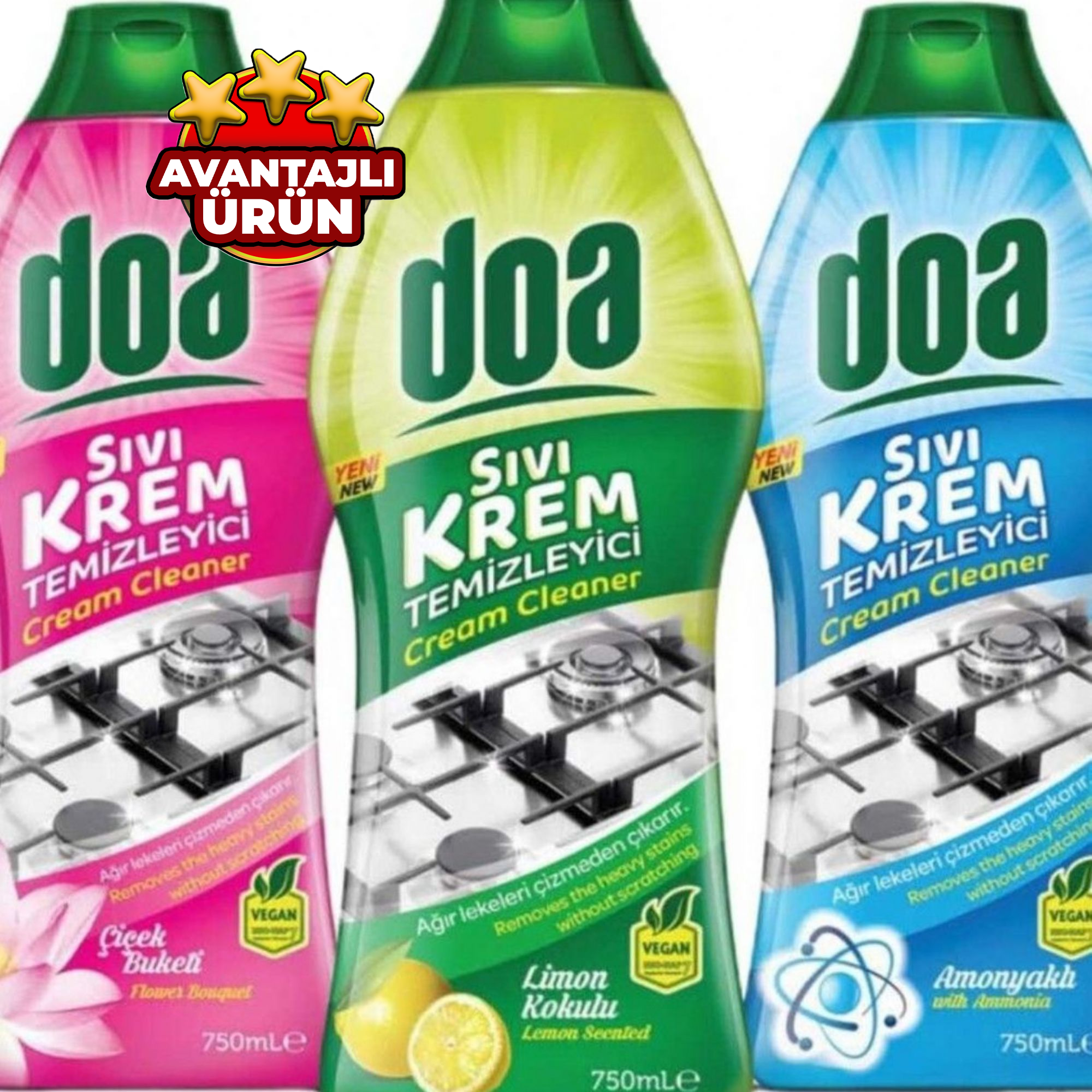 Doa Sıvı Krem Temizleyici 750 Ml x 3 Adet