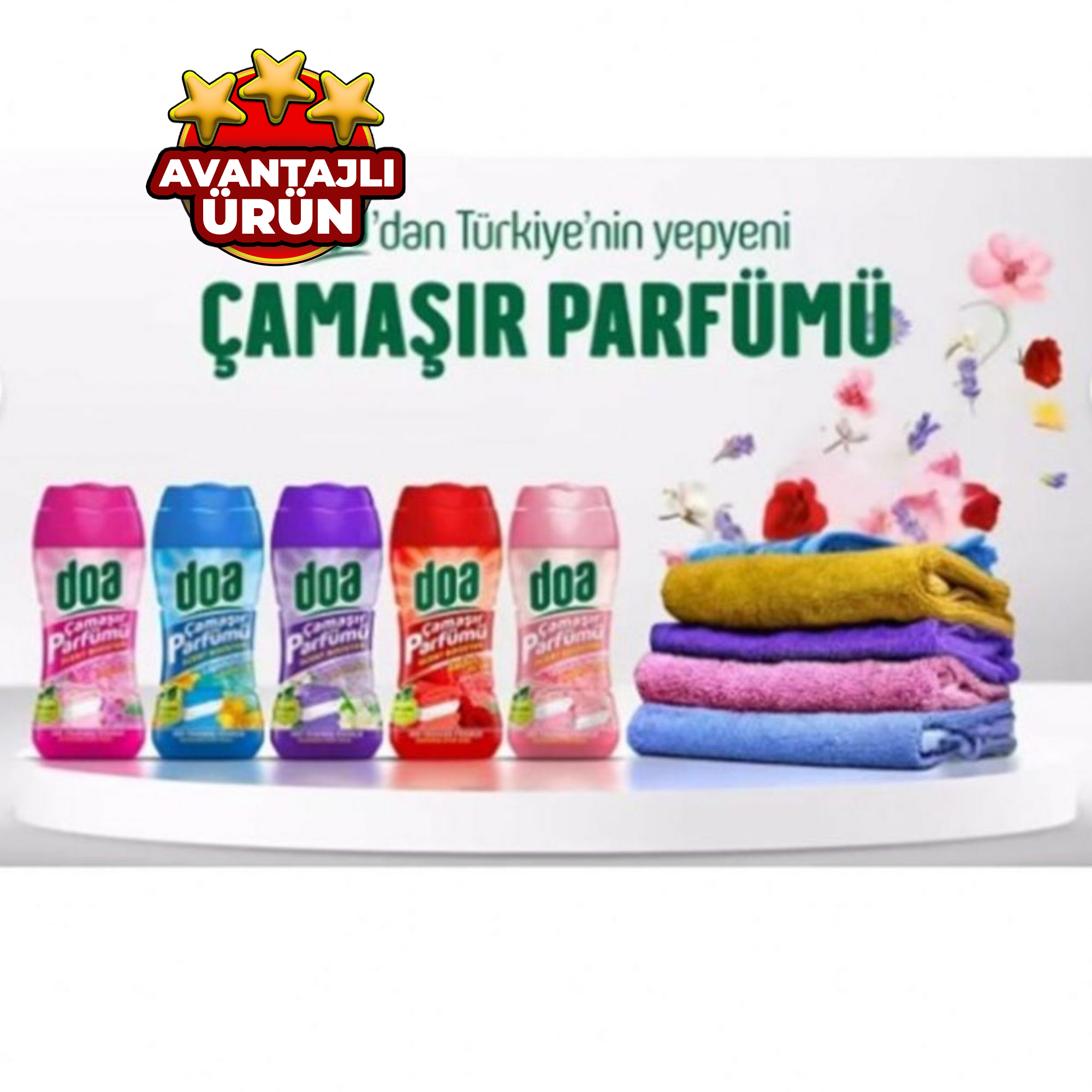 Doa Çamaşır Parfümü Pudra-Amber-Orkide-Lavanta-Lilyum&Lotus 5x210 Gr