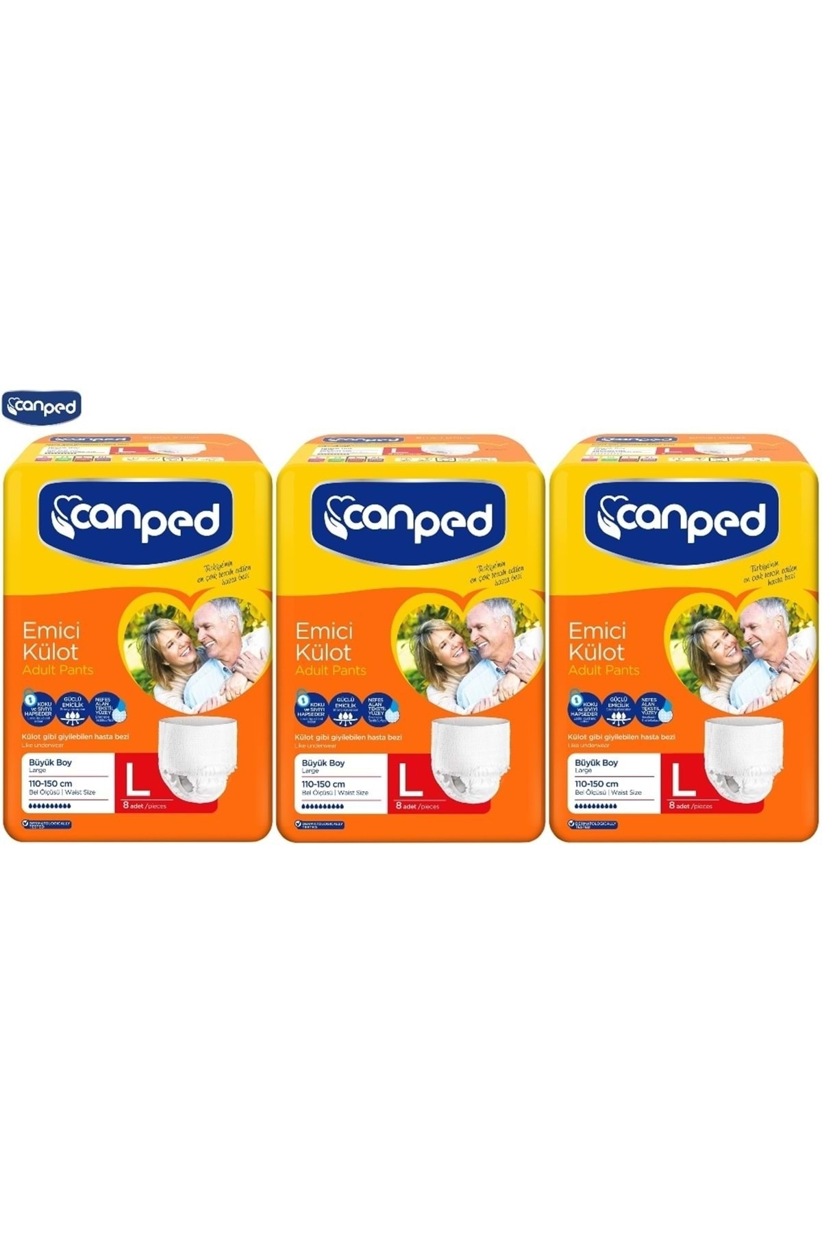 Canped Emici Külot Büyük Large 100-150 Cm 8 Li x 3 Paket
