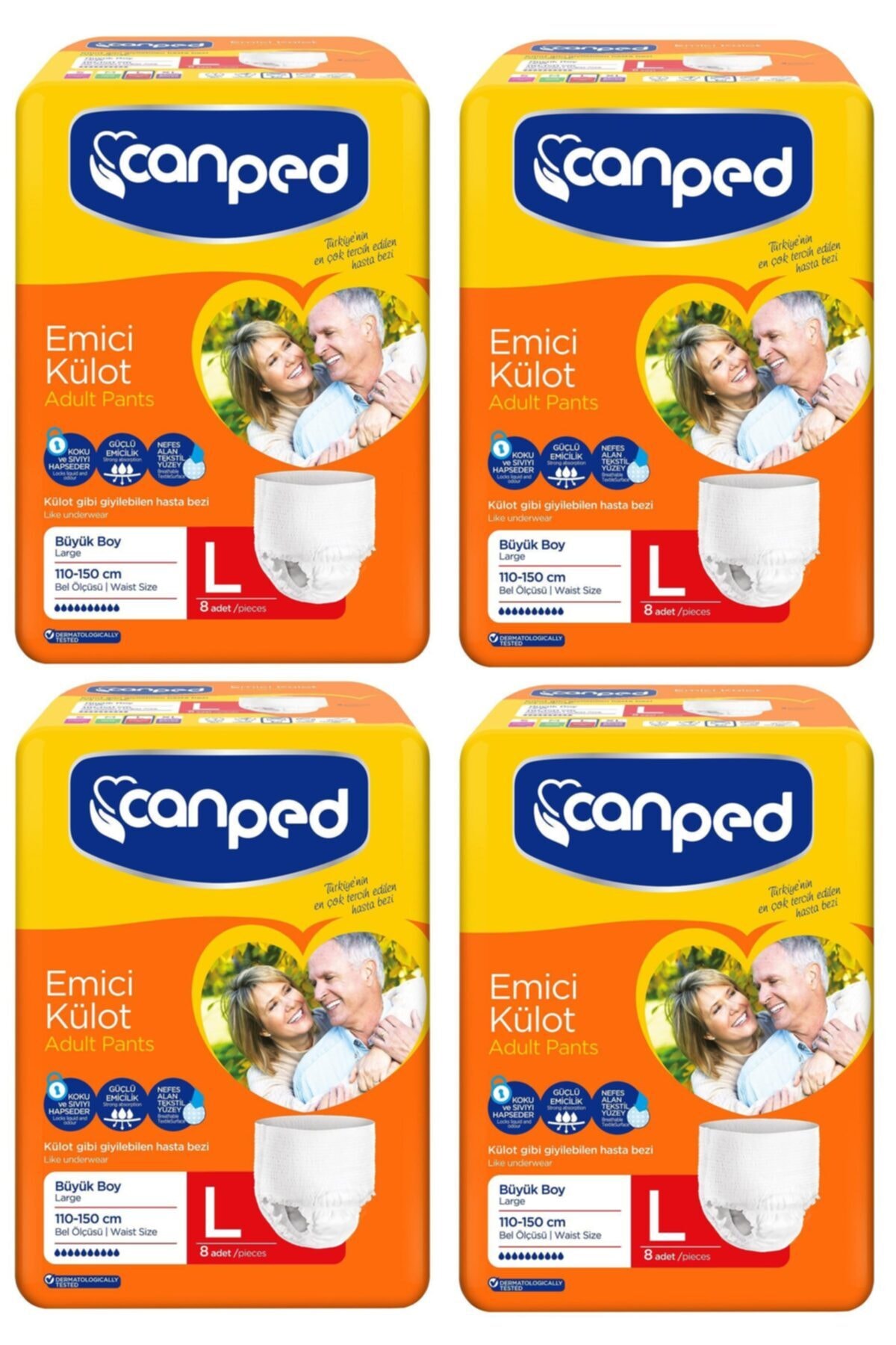 Canped Emici Külot Büyük Large 100-150 Cm 8 Li x 4 Paket