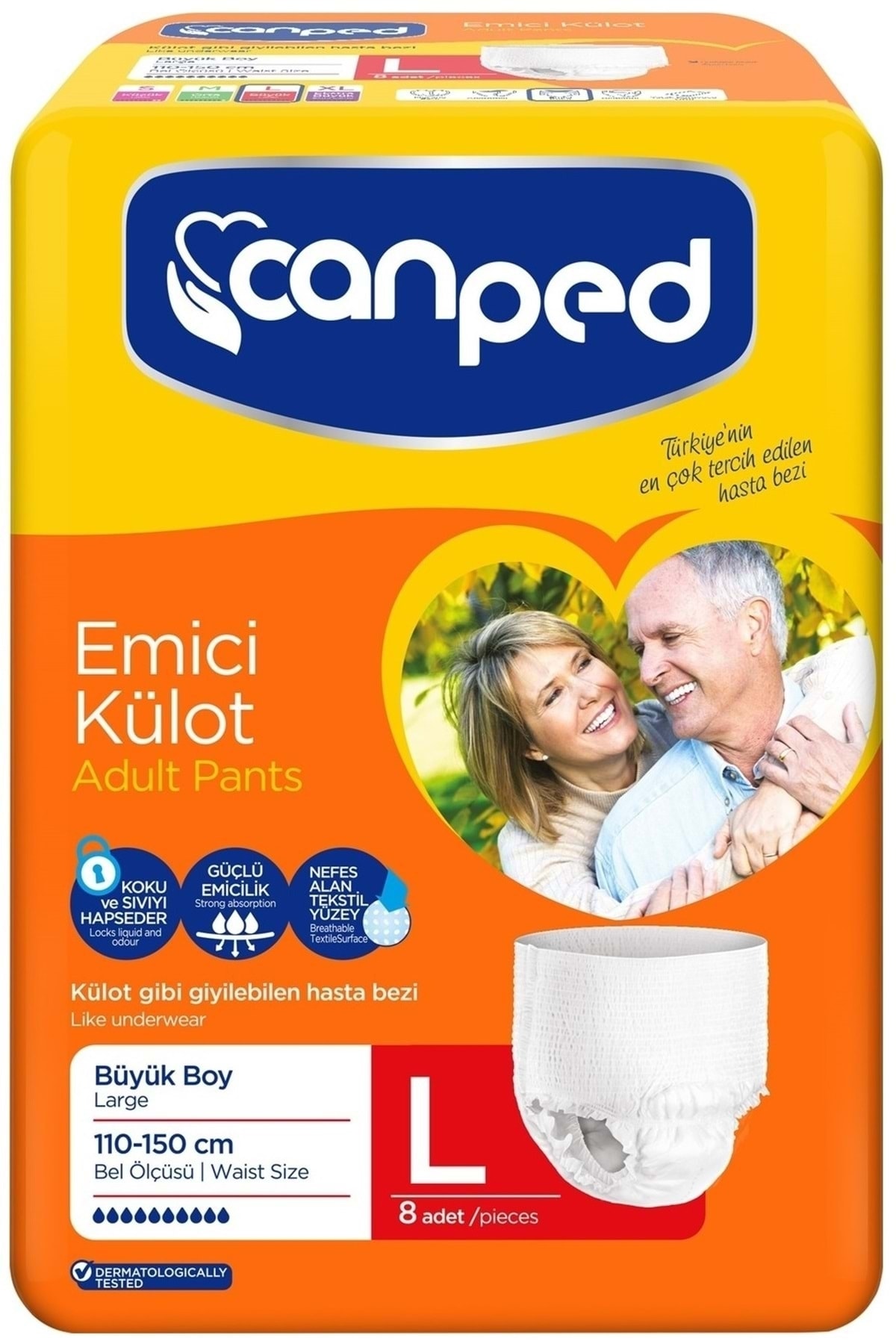 Canped Emici Külot Büyük Large 100-150 Cm 8 Li x 6 Paket