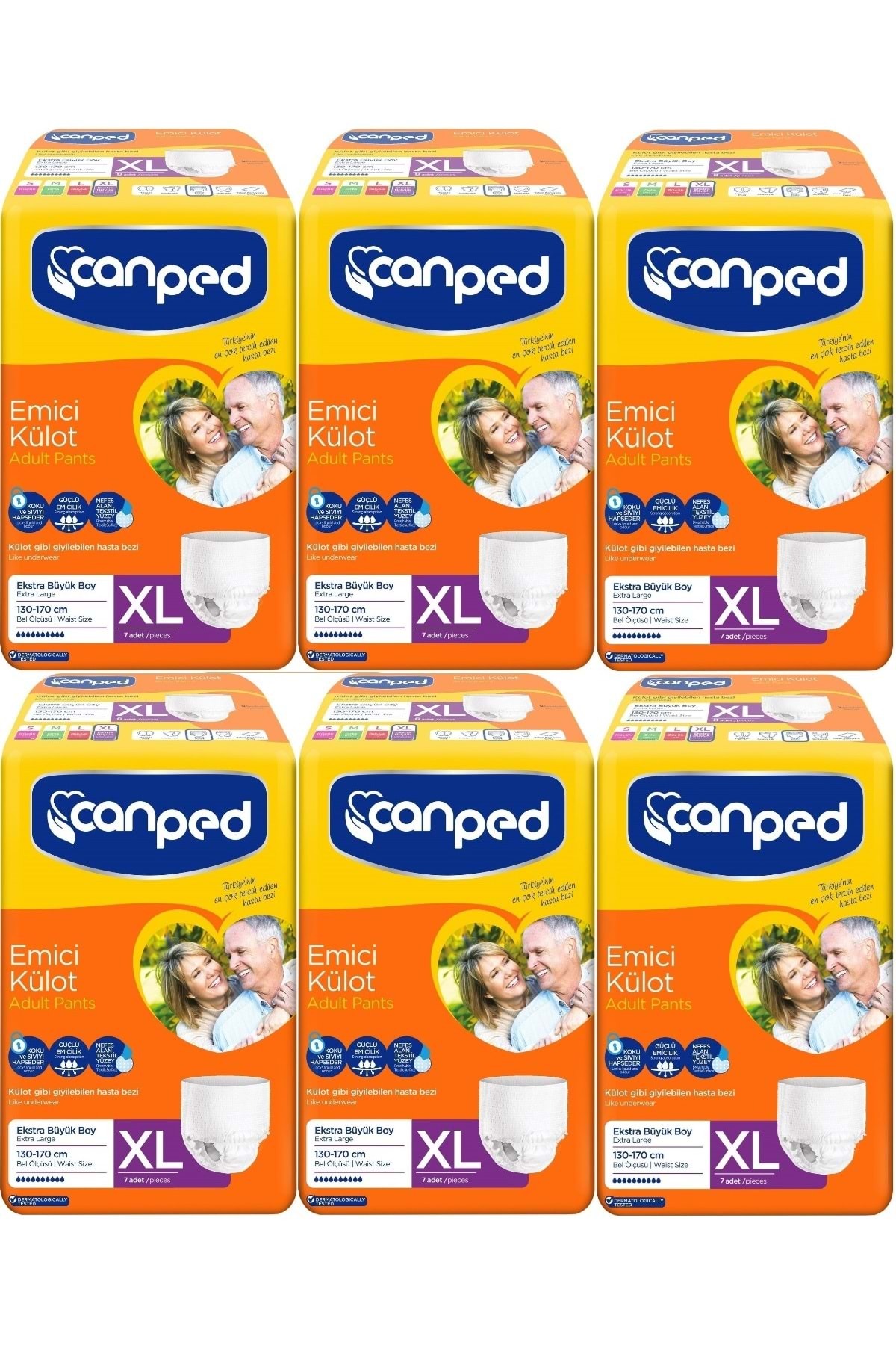 Canped Emici Külot Ekstra Large Hasta Bezi 7 Li x 6 Paket