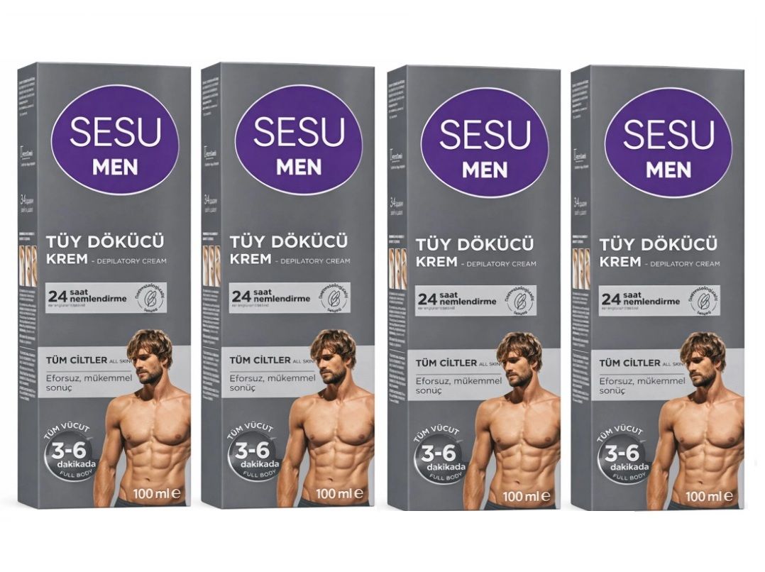 Sesu Tüy Dökücü Krem Erkek 100 Ml x 4 Adet