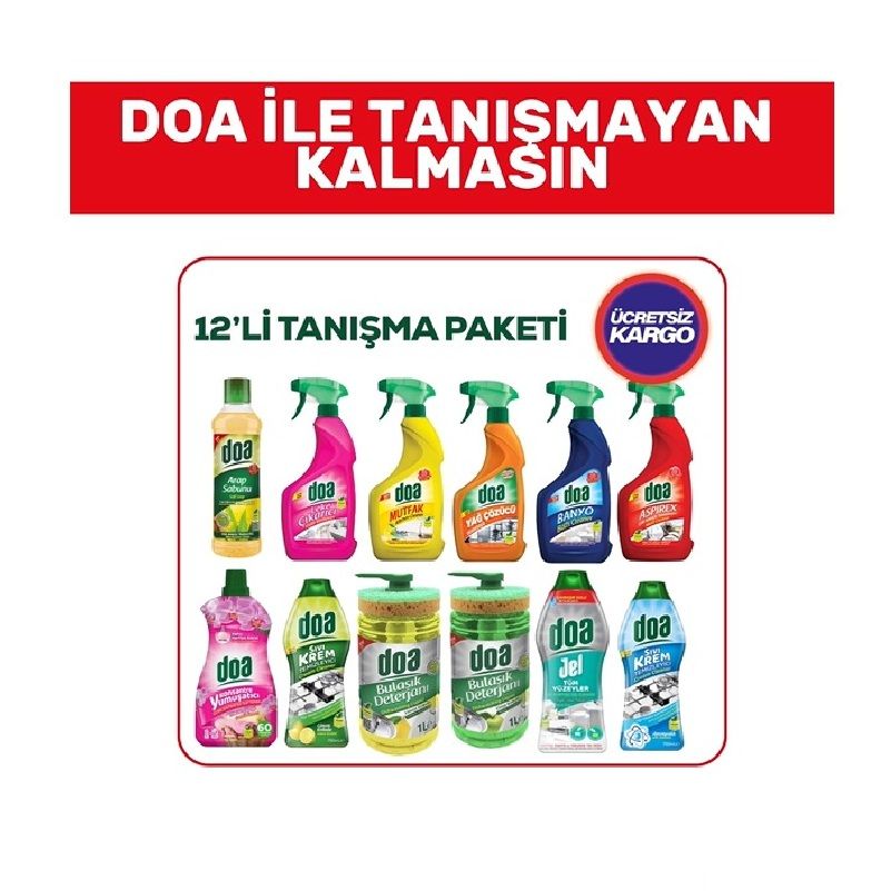 Doa 12 Li Tanışma Seti Genel Temizlik İçin