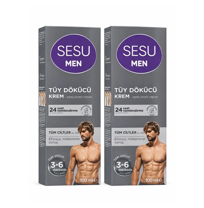 Sesu Tüy Dökücü Krem Erkek 100 Ml x 2 Adet